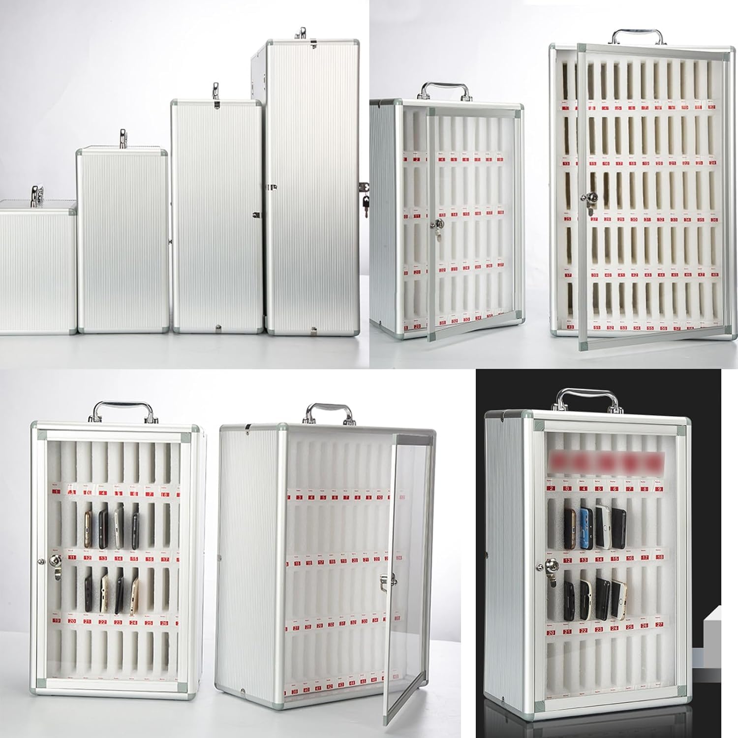 Secure Lockable Cell Phone Storage Cabinet with Key - Universal Size Fits All Smartphones (36 Slots) - Ideal for Schools, Offices & Public Spaces