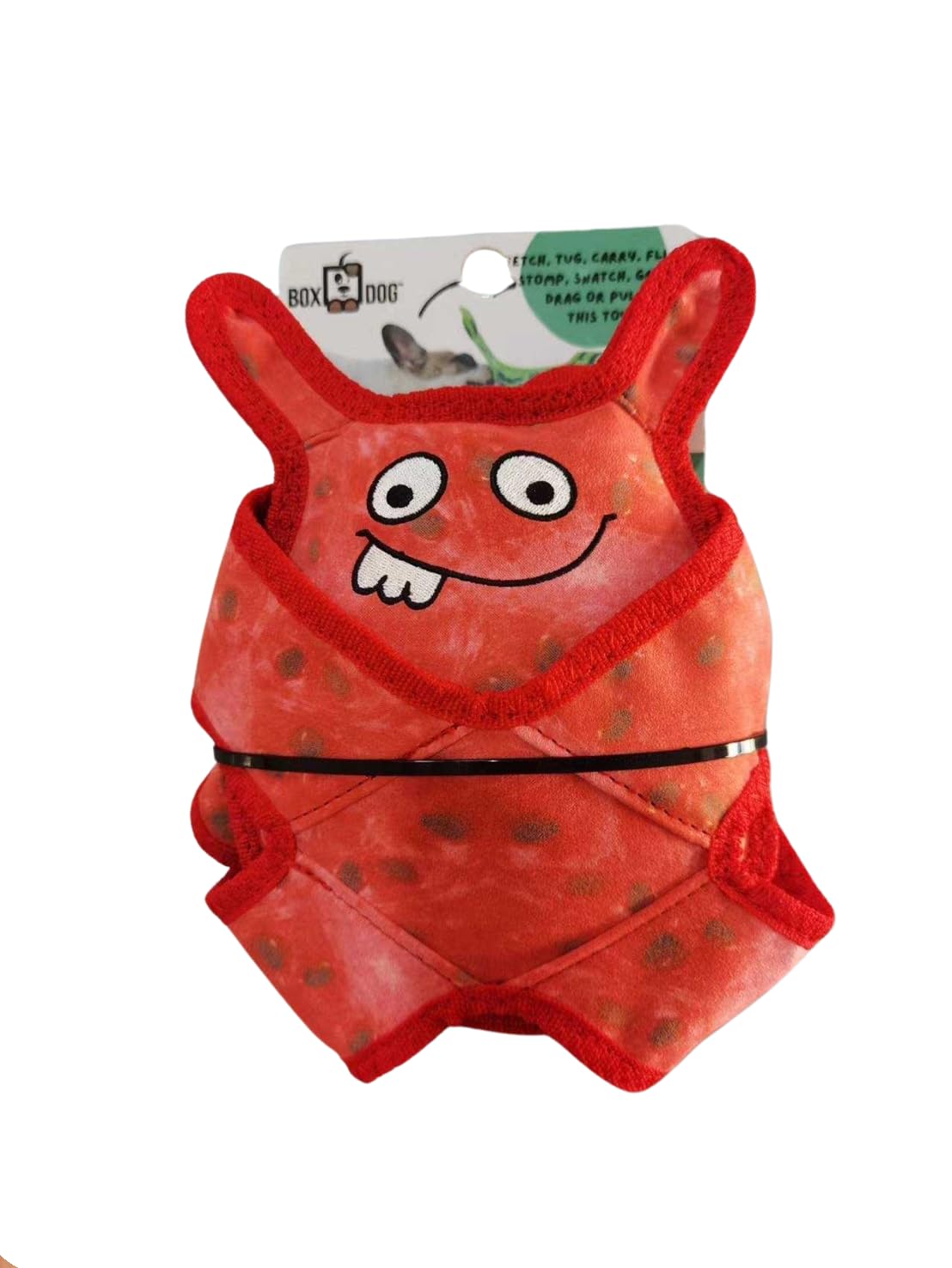 BoxDog Tough Durable Dog Toys for Aggressive Chewers - Multi-Layered Interactive Chew Toys for Pulling, Fetch & Tug of War - Christmas Red Monster Design for Large & Small Dogs - Perfect for Indoor Play, Outdoor Training & Bonding Activities
