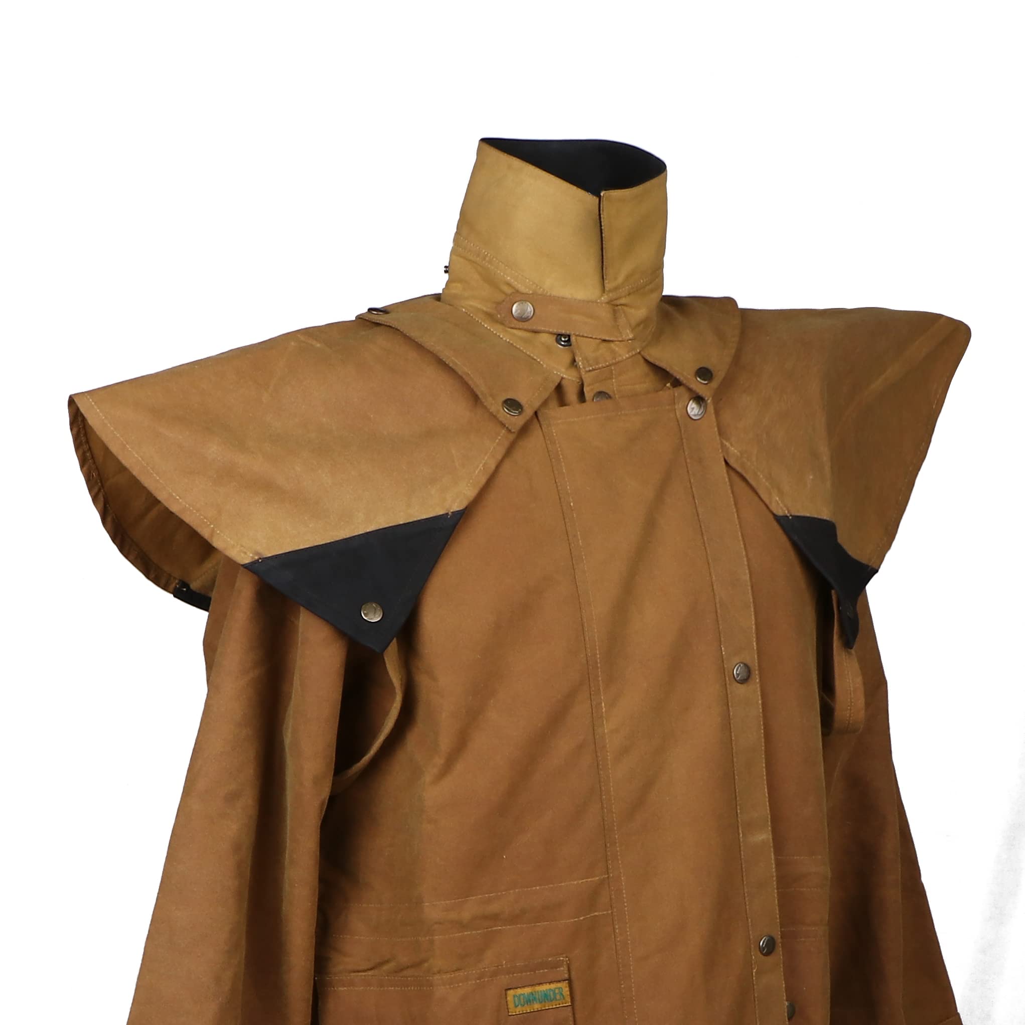 Men's Waterproof Oilskin Duster Coat - Australian Drover Style Rain Jacket for Outdoor Work, Hiking & Ranch Wear