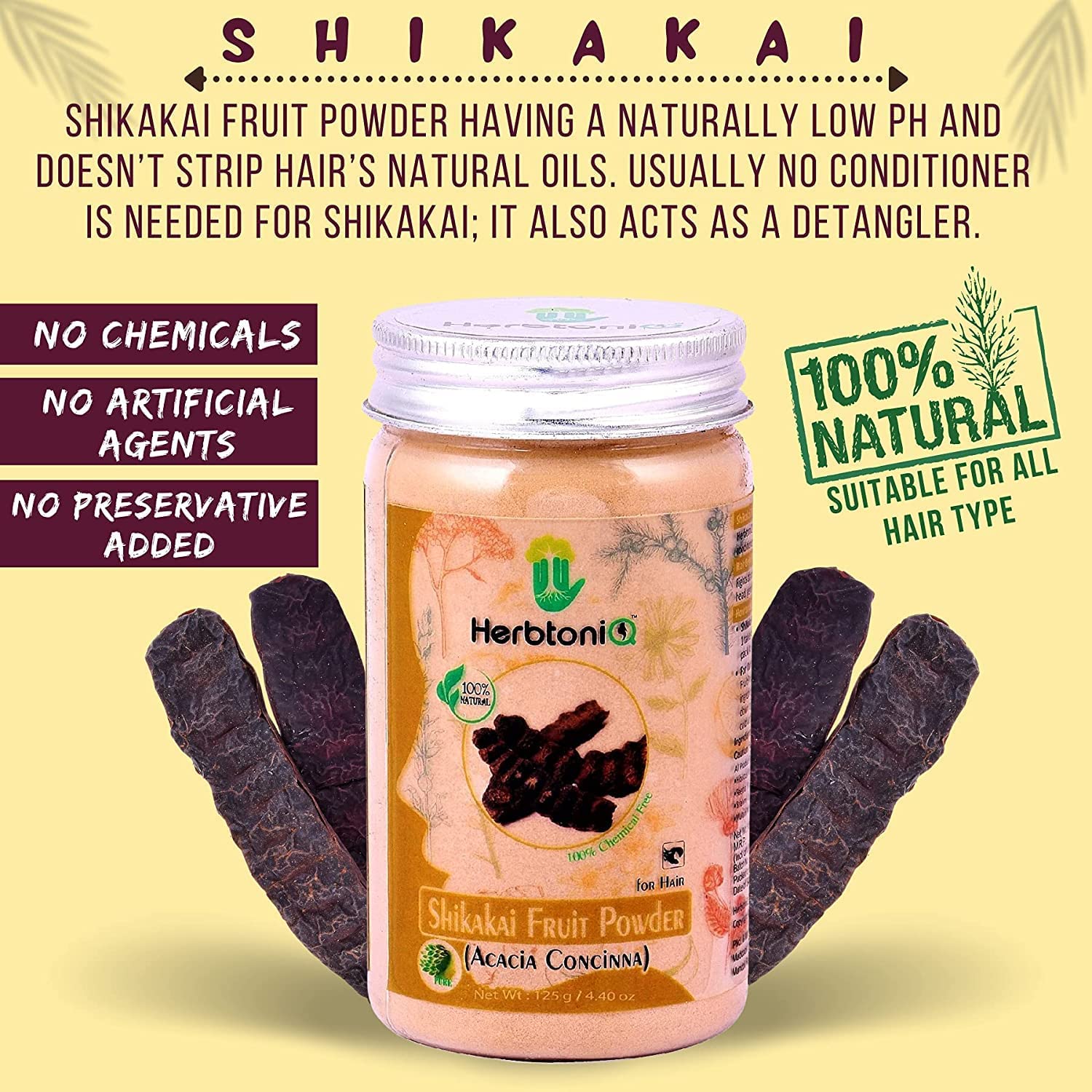 HerbtoniQ 100% Natural Dry Amla Powder, Reetha Powder & Shikakai Powder - Ayurvedic Hair Care Trio for Stronger, Healthier Hair (400g) | Promotes Hair Growth, Reduces Hair Fall & Adds Shine - Perfect for DIY Hair Masks & Natural Hair Treatments