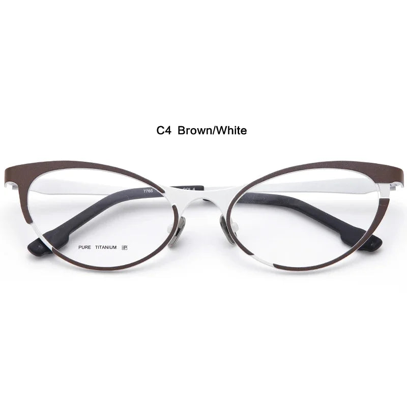 Stylish Aror Unisex Full Rim Oval Cat Eye Titanium Eyeglasses Frame 47765 - Lightweight & Durable for Work, Reading & Fashion (Available in Multiple Colors)