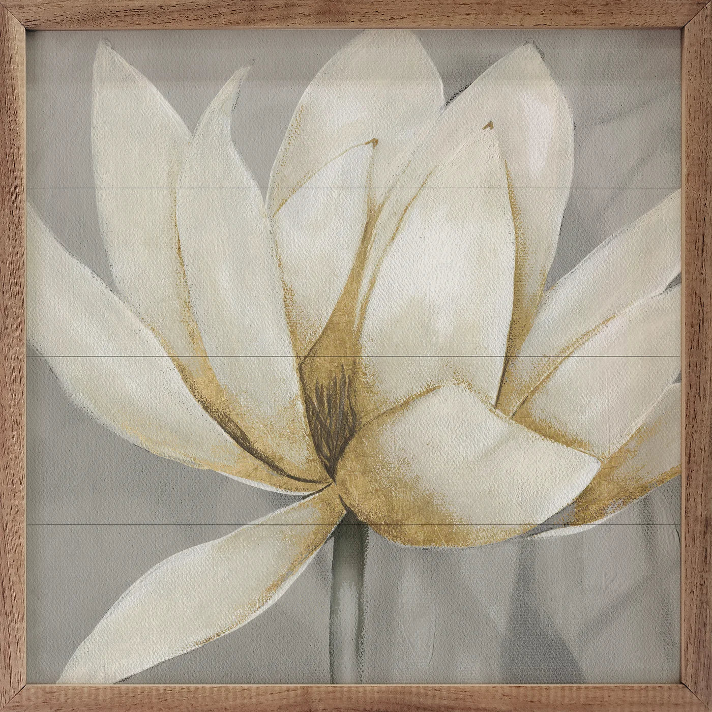 Golden Waterlily 2 by Carol Robinson - Premium Wood Framed Wall Art Print - Perfect for Living Room, Bedroom & Office Decor