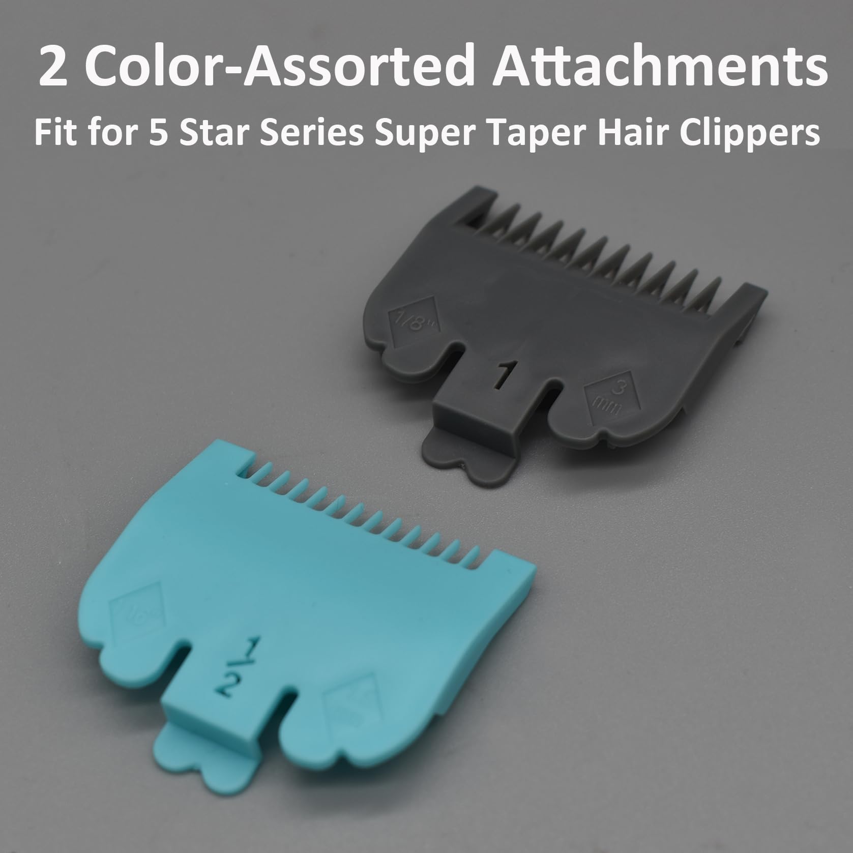 Professional Hair Clipper Attachment Combs - Color Coded Cutting Guides (1/8