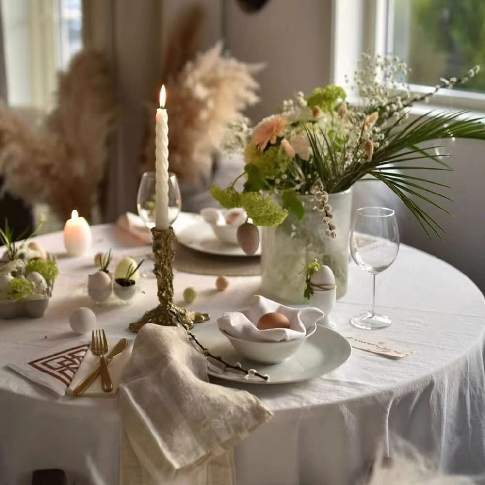LALAPORT 10 Pack 90 Inch Round Ivory Premium Polyester Tablecloth - Elegant Wedding, Party, Banquet & Buffet Decor - Spill & Wrinkle Resistant - Perfect for Formal Dinners, Holiday Gatherings & Catering Events