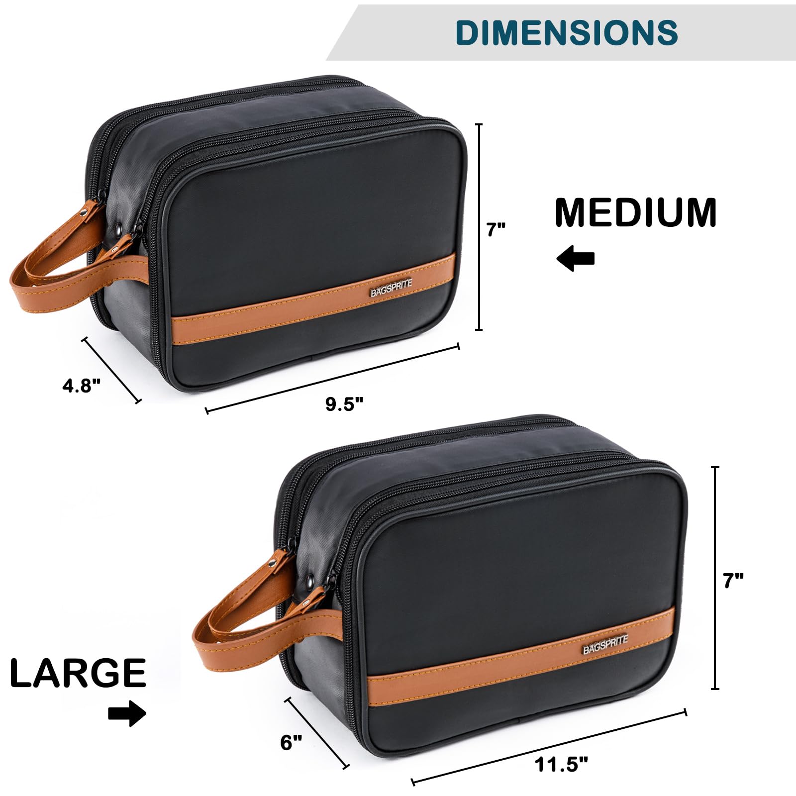 BAGSPRITE Large Waterproof Hanging Toiletry Bag for Men & Women - Travel Makeup Cosmetic Organizer with Hook - Ideal for Bathroom, Gym, Camping & Airplane Carry-On Essentials