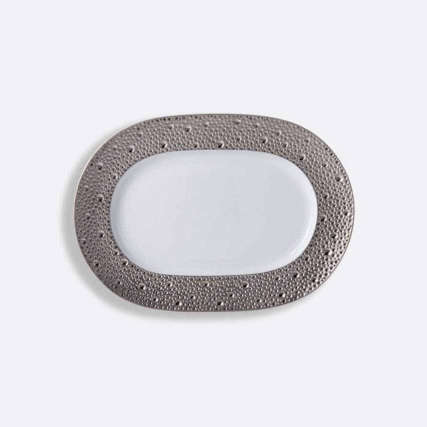 Bernardaud Ecume Relish Dish - 8.5x6 Inch Porcelain Serving Plate for Appetizers, Condiments & Hors d'Oeuvres - Elegant Dinnerware for Entertaining & Special Occasions