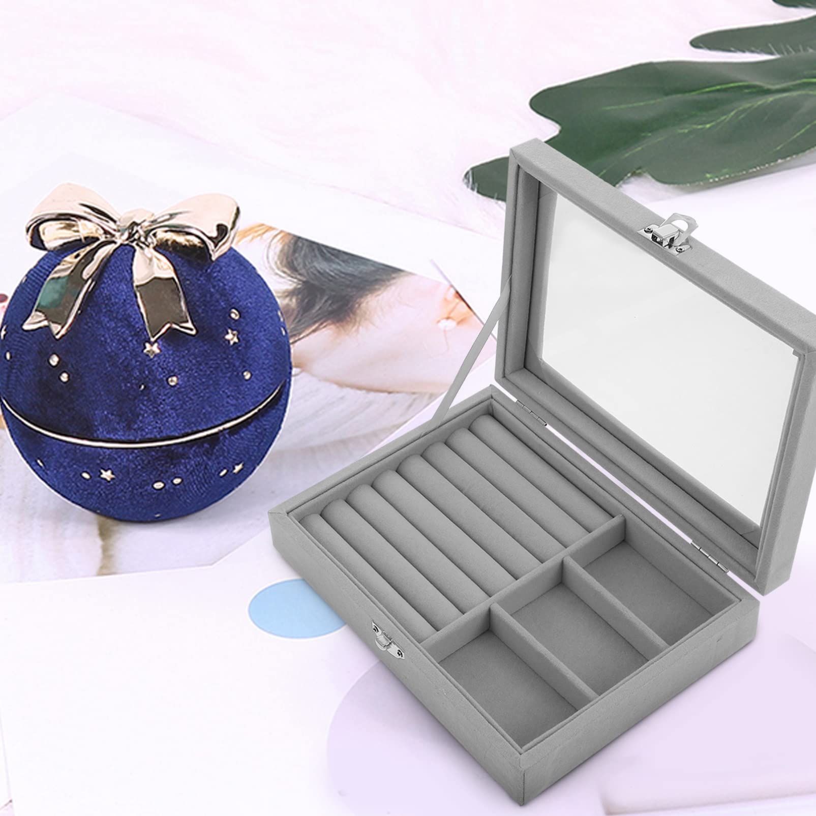 KESYOO 2-Piece Jewelry Organizer Box Set - Necklace & Bracelet Storage Case, Earring Display Holder with Flannel Lining - Portable Travel Jewelry Box for Home, Office & Vanity Organization