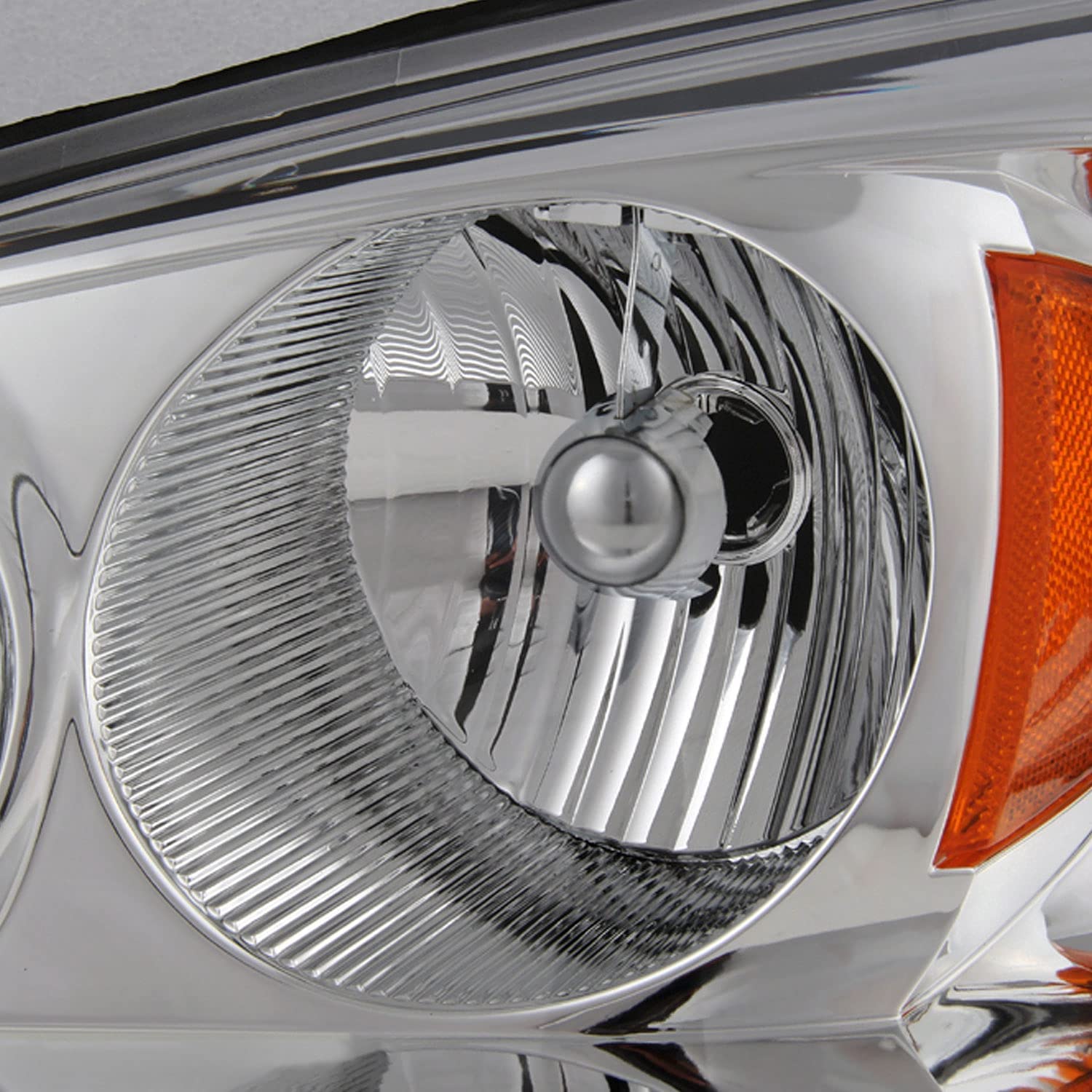 2004-2008 Chevy Malibu Halogen Headlight Assembly Replacement - Chrome Housing Headlights for 2004 2005 2006 2007 Malibu & 2008 Malibu Classic - Driver & Passenger Side Headlamp - Perfect for Night Driving and Vehicle Restoration Projects