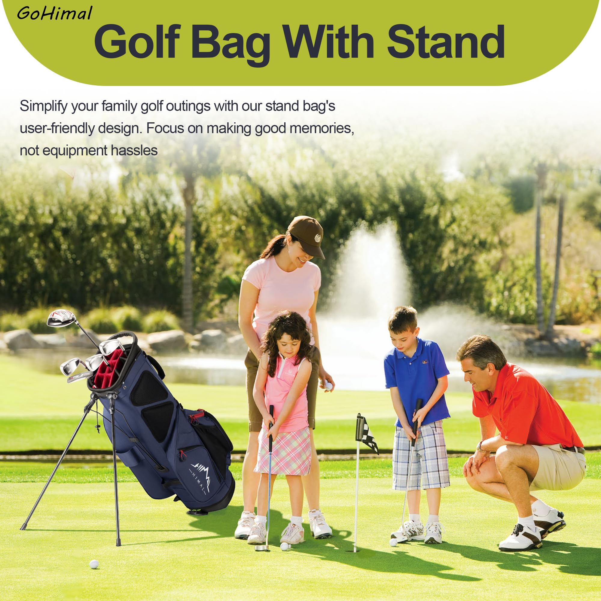 **14-Way Golf Stand Bag for Men - Lightweight & Durable with 10 Pockets & Top Dividers - Perfect for Driving Range, Course & Travel**