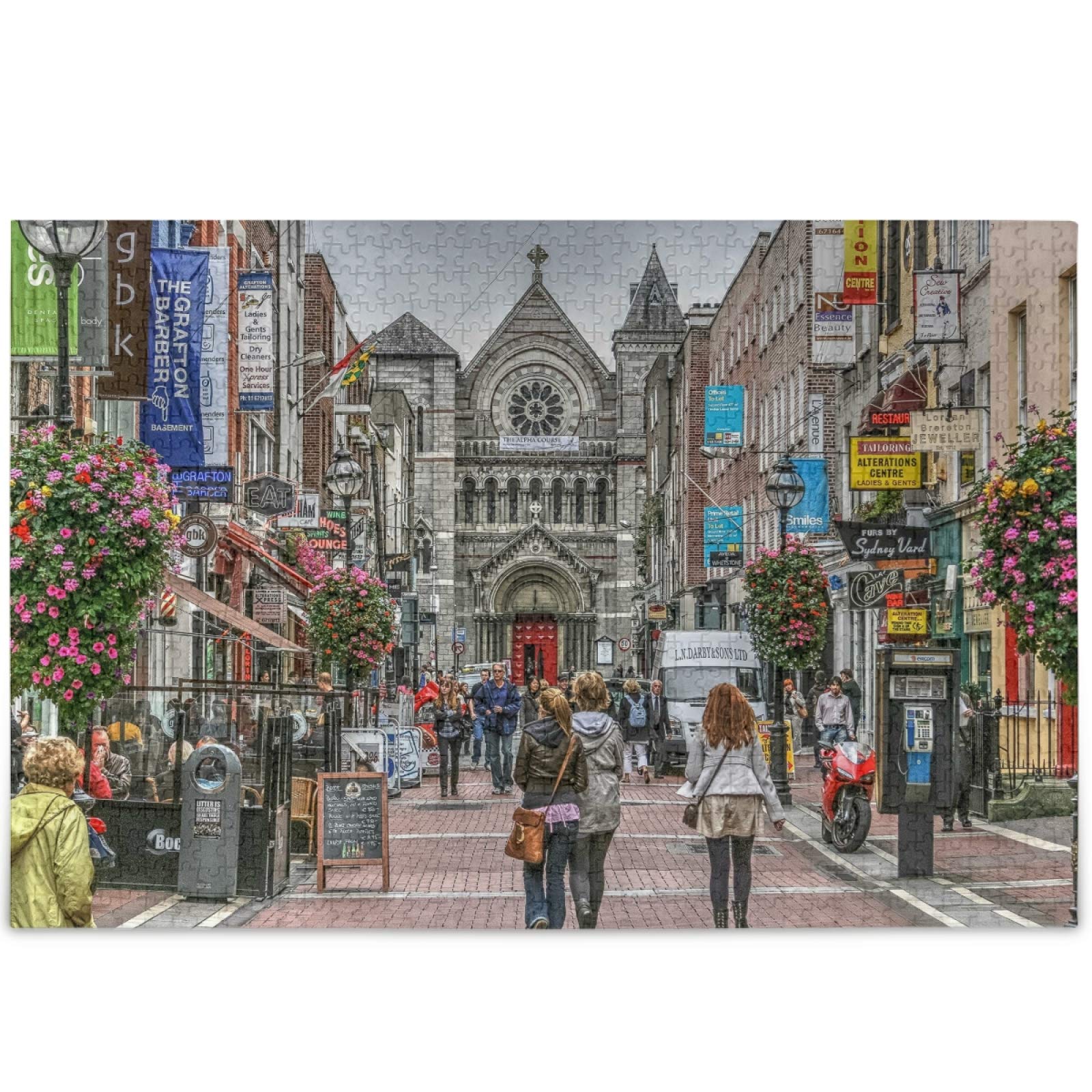 Oarencol Dublin Ireland Famous Grafton Street Mall 500-Piece Jigsaw Puzzle for Adults & Kids - Perfect for Family Game Night & Home Decor