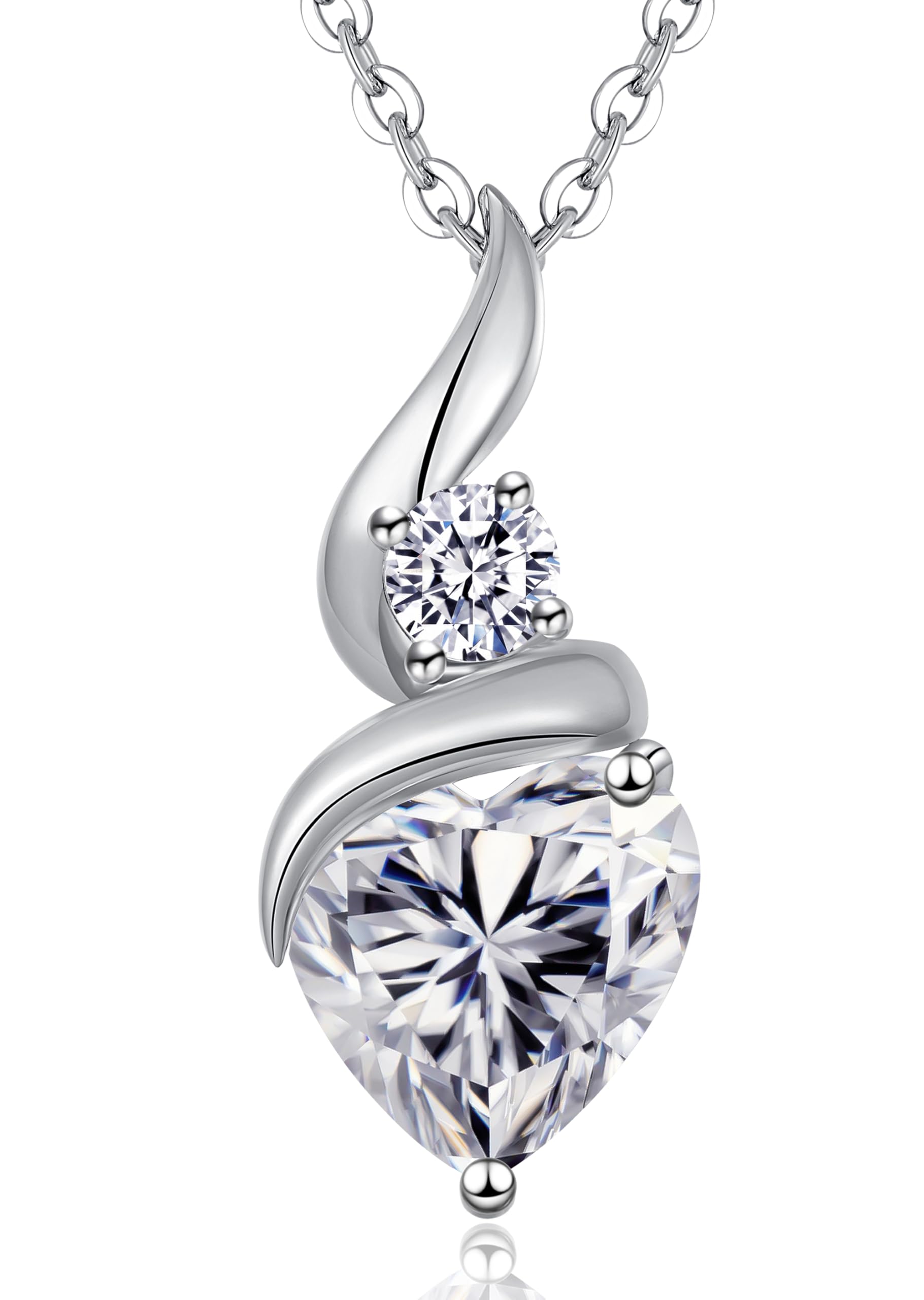 ANDSO Moissanite Diamond Necklaces for Women - 925 Sterling Silver Pendant Necklace | Elegant Birthday Gift for Wife, Girlfriend, Her | Perfect for Anniversary, Valentine's Day & Special Occasions