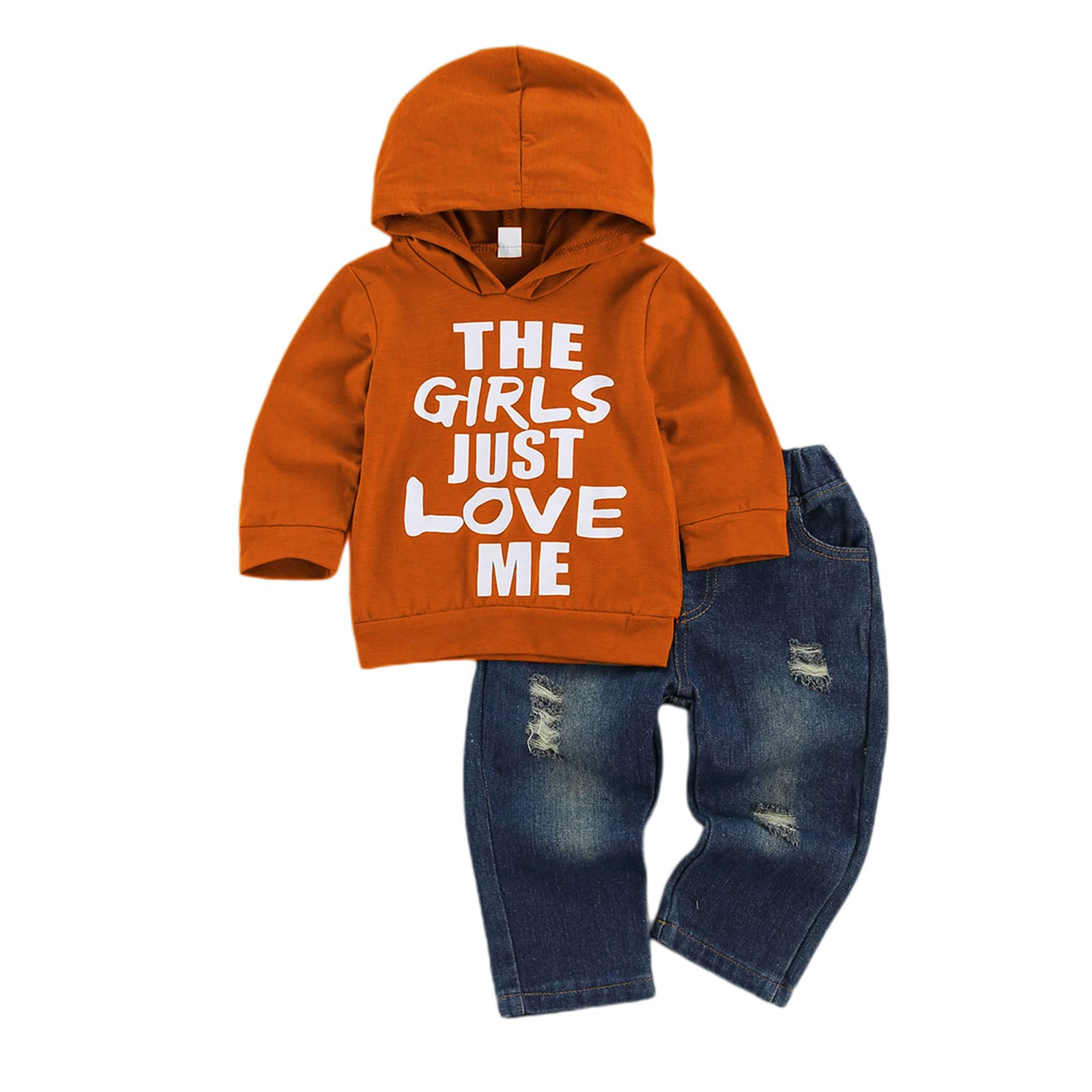 Stylish Toddler Boy Outfits - Hoodie Sweatshirt & Jeans Set for Fall Winter | 6-24 Months | Perfect for Playdates & Family Outings