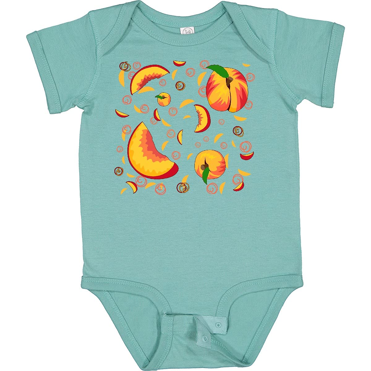 Inktastic Peach Fruit Party Baby Bodysuit - Soft Cotton Cute Fruit Print Onesie for Newborns & Infants - Perfect for Playdates, Photo Shoots & Everyday Wear