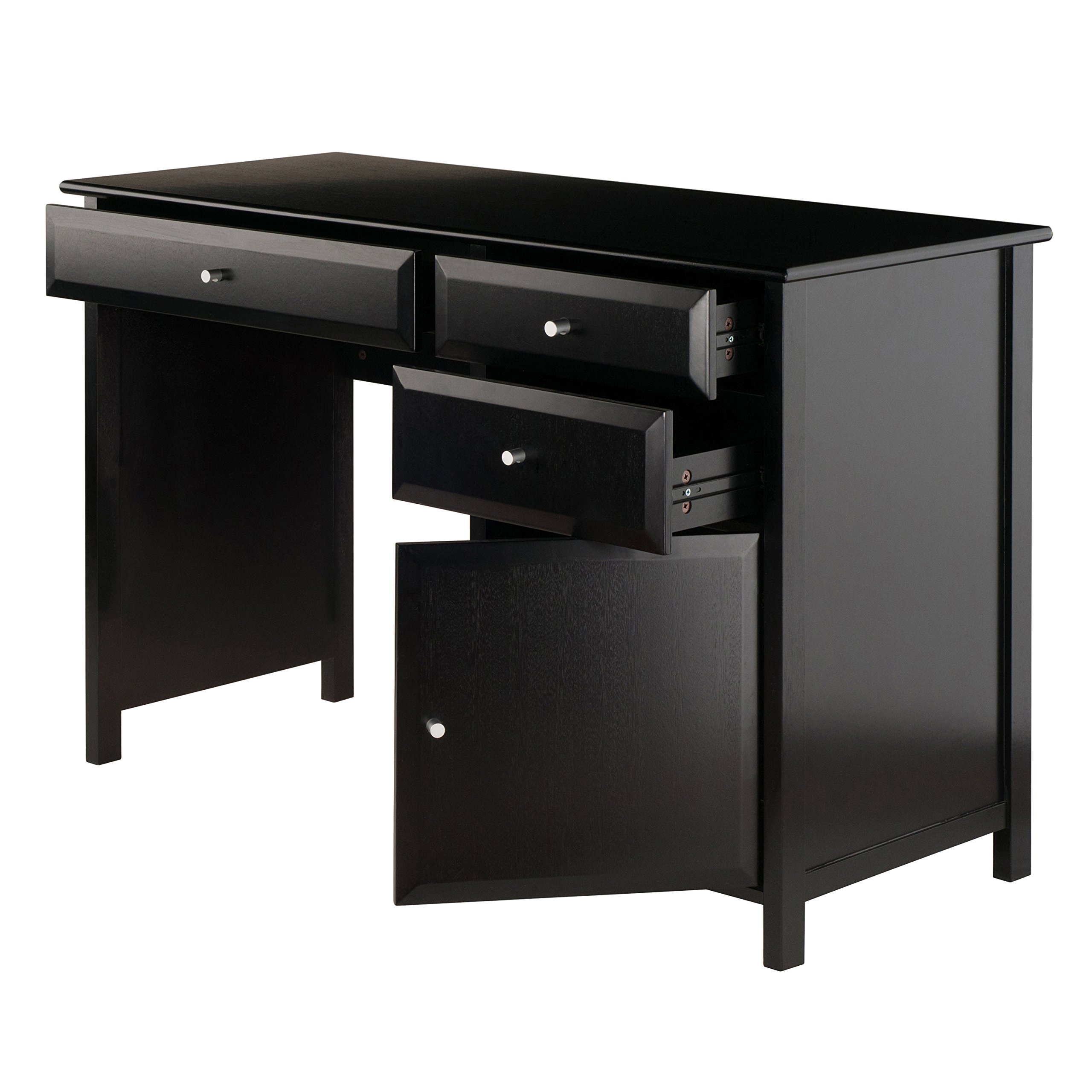 Winsome Delta Home Office Desk, Black - Modern Writing Desk for Small Spaces, Home Office & Study Room