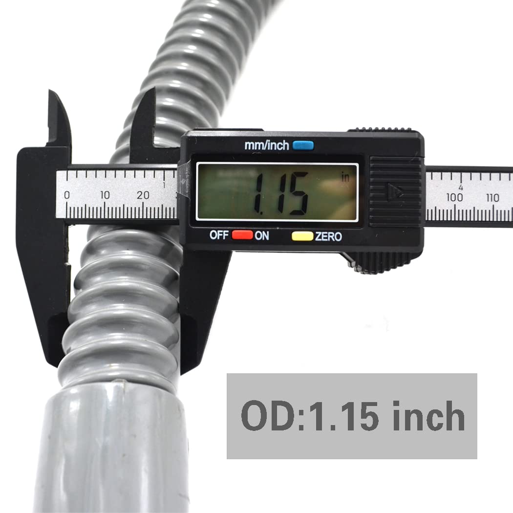 Universal Washing Machine Drain Hose - 6 Ft Flexible Corrugated Discharge Hose with Long Hook & Clamp - Replacement for Washer Drainage - Perfect for Laundry Rooms, Basements & Apartments