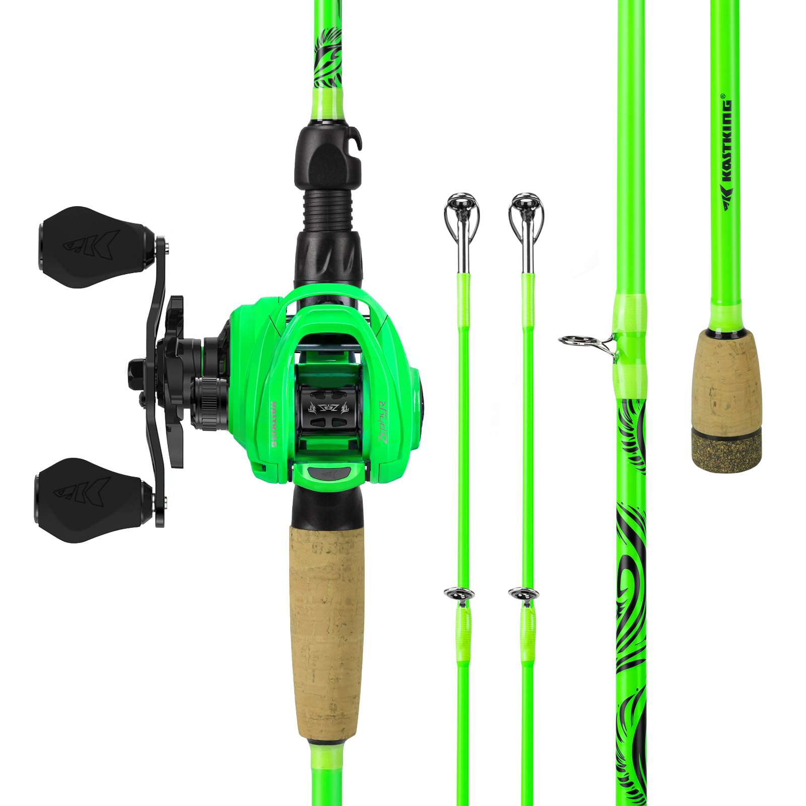 KastKing Zephyr Dual-Tip Fishing Rod and Reel Combo - IM6 Graphite 2-Piece Blank with KastFlex Technology - Perfect for Freshwater and Saltwater Fishing - Ideal for Bass, Trout, and Walleye Anglers