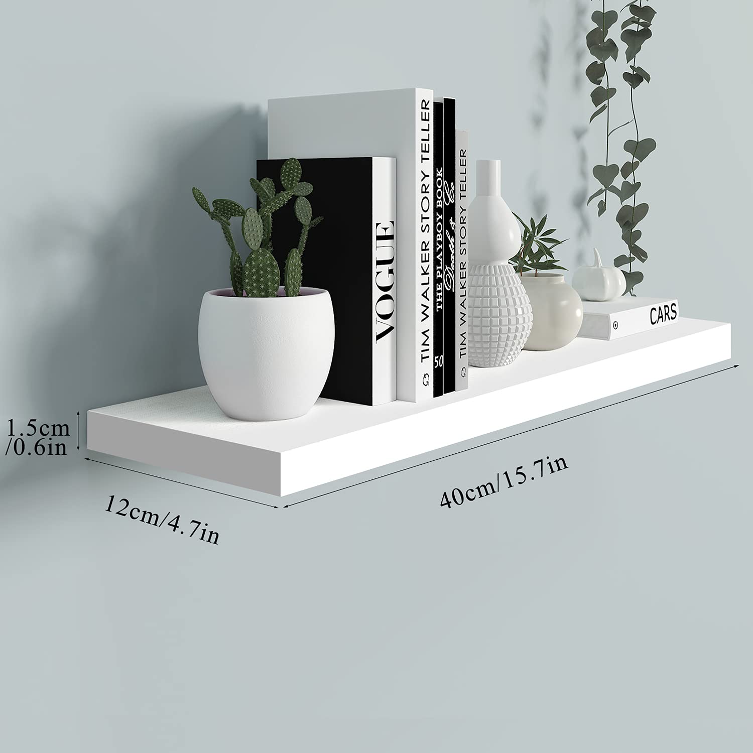 3PCS Wood Wall Floating Shelves - Modern Storage Organizer for Home, Living Room, Bedroom & Office - Perfect for Displaying Books, Photos & Decor Items