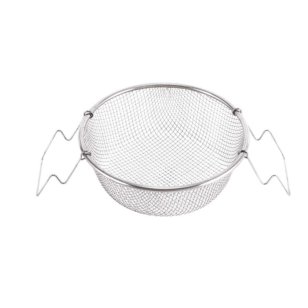 Premium Stainless Steel Fry Basket - Round Deep Fryer Basket for French Fries, Onion Rings & More - Durable Kitchen Strainer for Restaurants, Food Trucks & Home Cooking