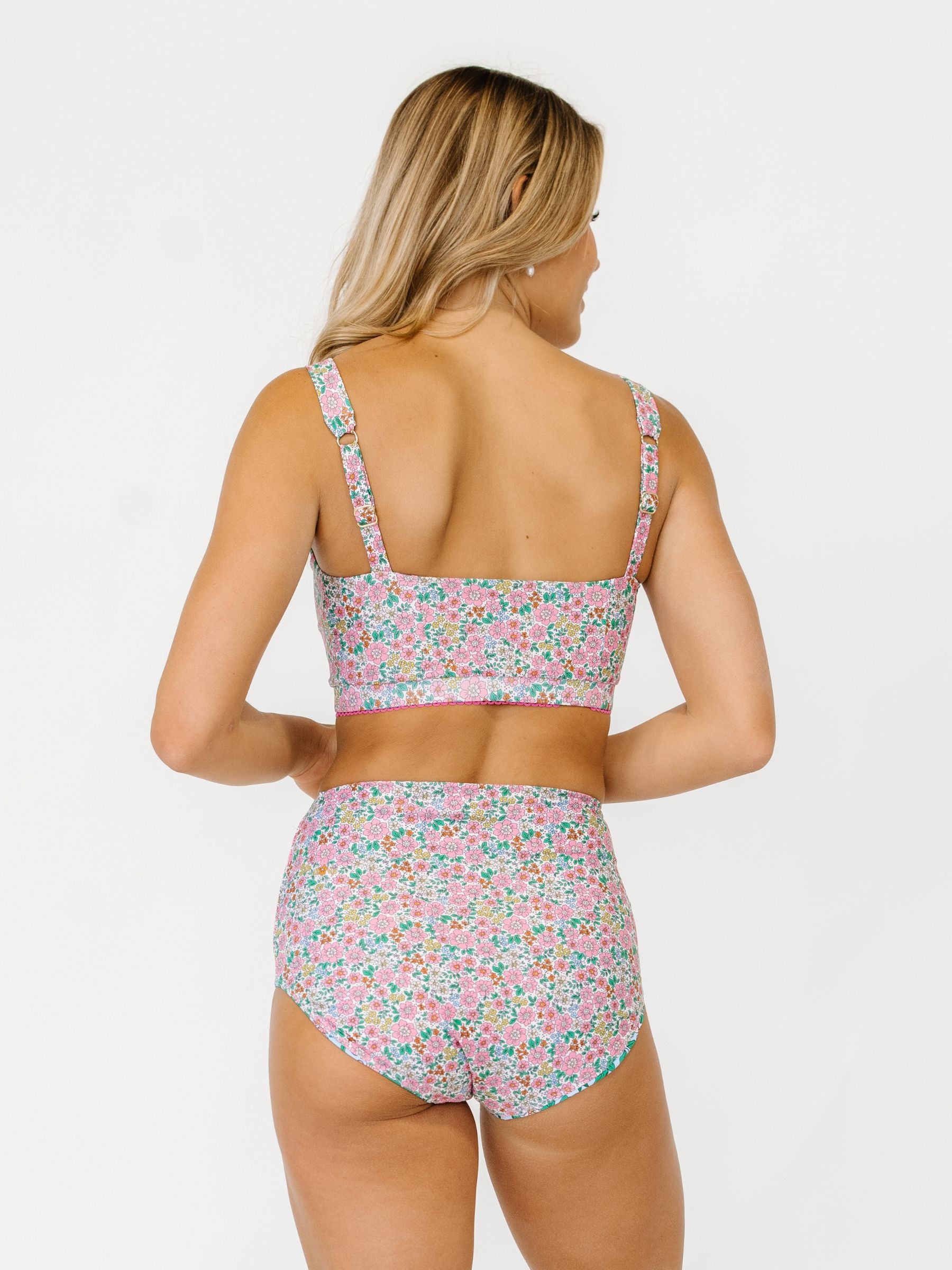 Whimsy Floral Trellis Reversible Ultra High Waist Leggings - Comfortable Workout Pants for Yoga, Running & Lounge Wear