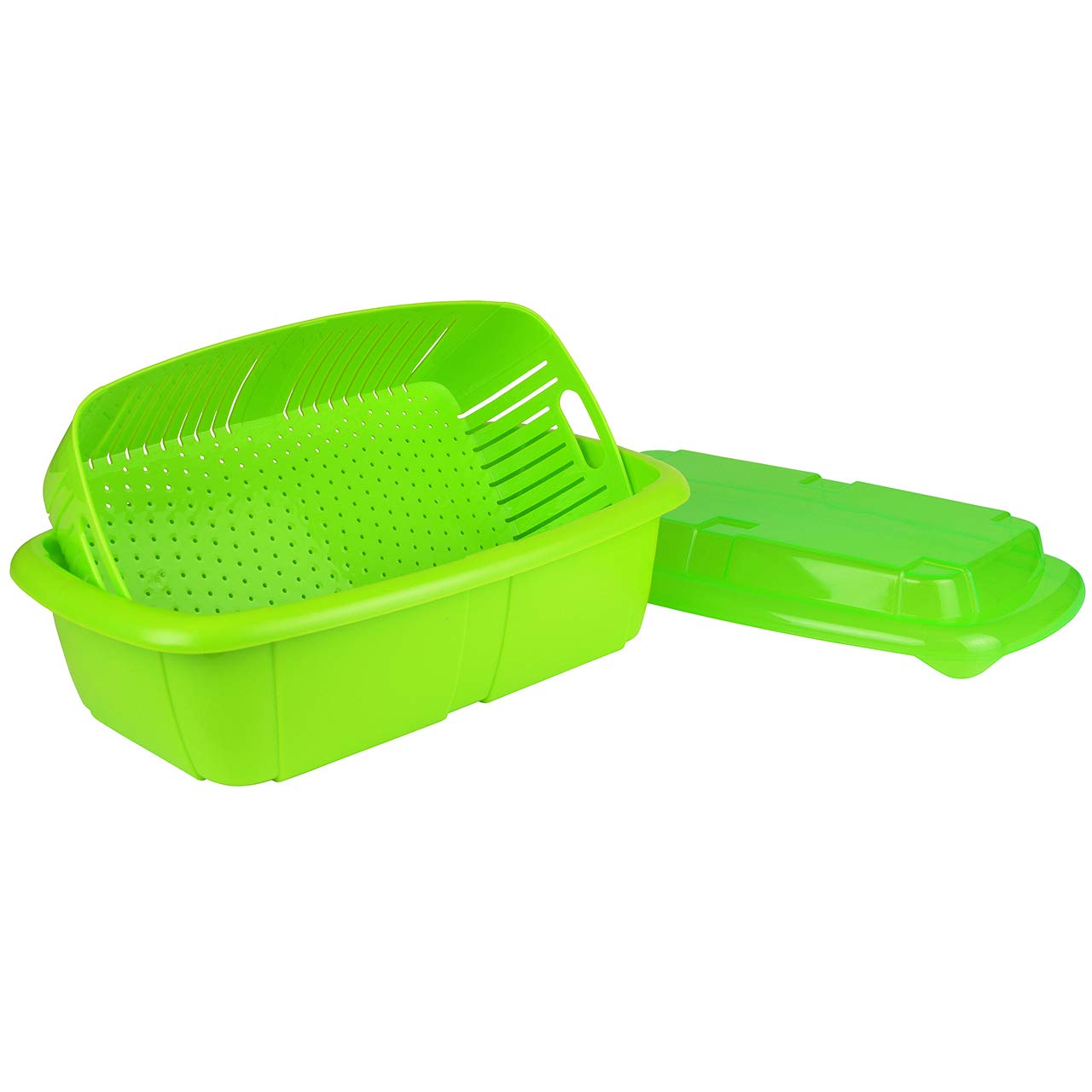 Hutzler 2-Quart Green Fruit Saver Set - Fresh Produce Storage Container for Berries, Grapes & Vegetables - Ideal for Fridge, Pantry & Meal Prep
