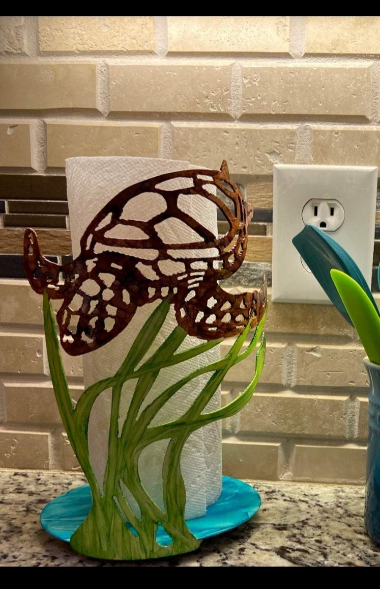 Sea Turtle Paper Towel Holder - Cute & Functional Kitchen Decor for Bathroom, Kitchen, or Beach House - Perfect for Coastal Themed Homes