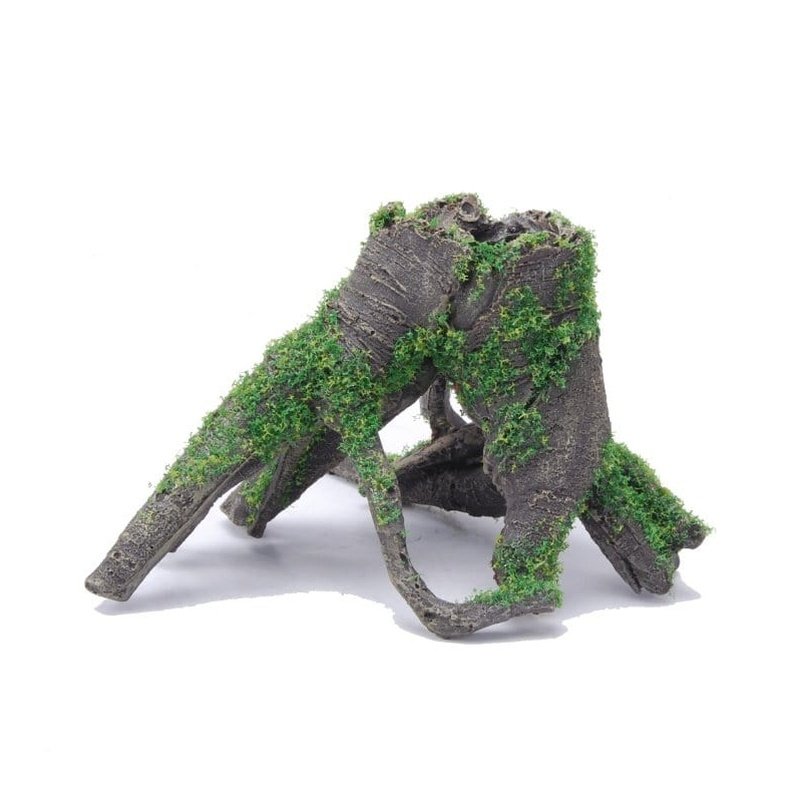 Aquatopia Natural Moss-Covered Tree Stump Decor - 16x12x10cm Miniature Fairy Garden Accessory for Terrariums, Home Decor & DIY Crafts
