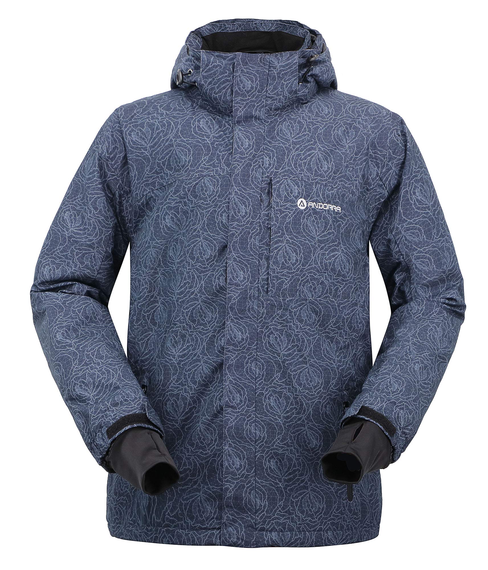 Men's Waterproof Insulated Ski Jacket with Detachable Hood - Winter Snowboarding, Skiing & Outdoor Activities Jacket for Cold Weather Protection