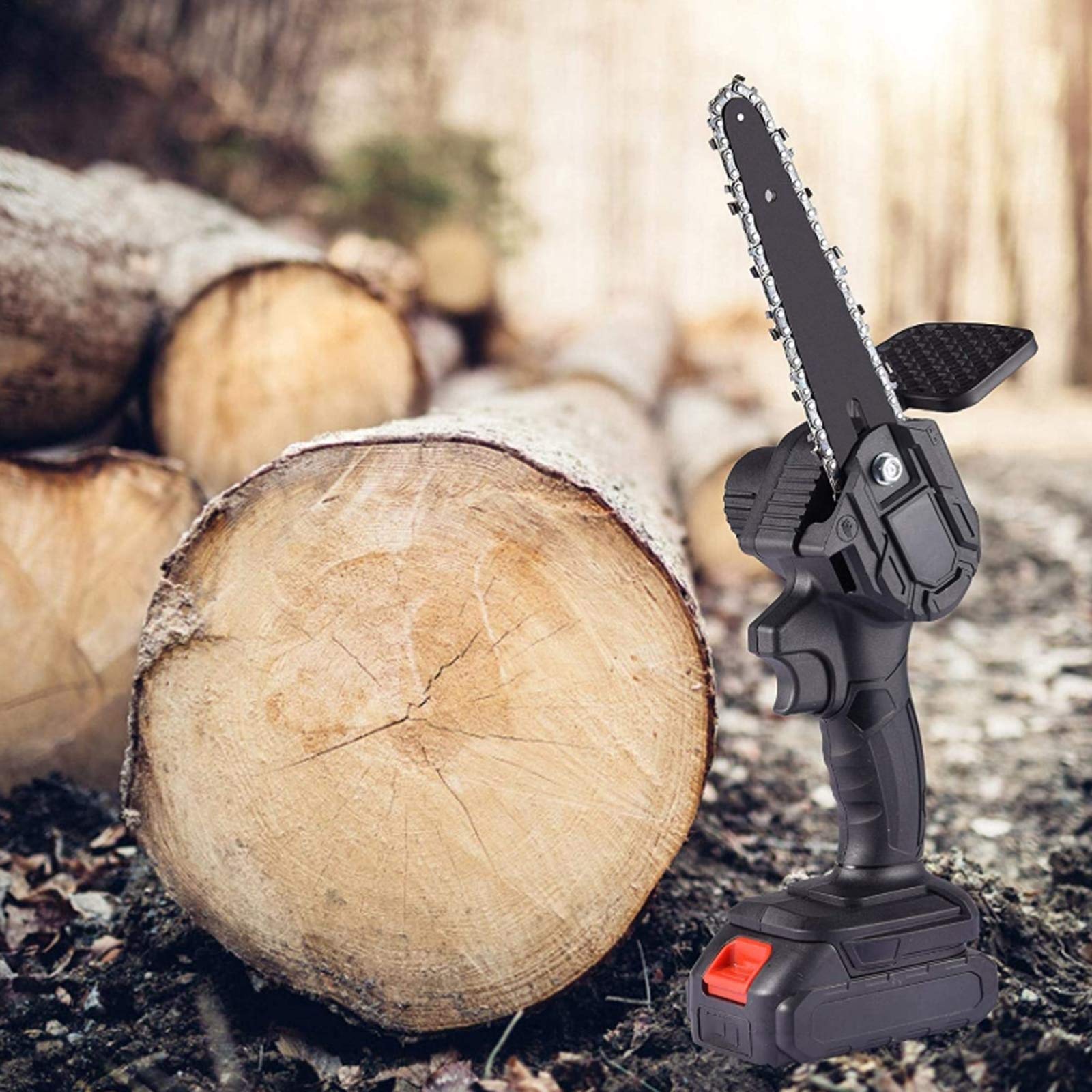 6 Inch Cordless Rechargeable Electric Chain Saw - Handheld Mini Chainsaw with 2X24V Batteries - Perfect for Tree Branch Trimming, Wood Cutting & Garden Pruning - Ideal for DIY Projects, Yard Maintenance & Forestry Work