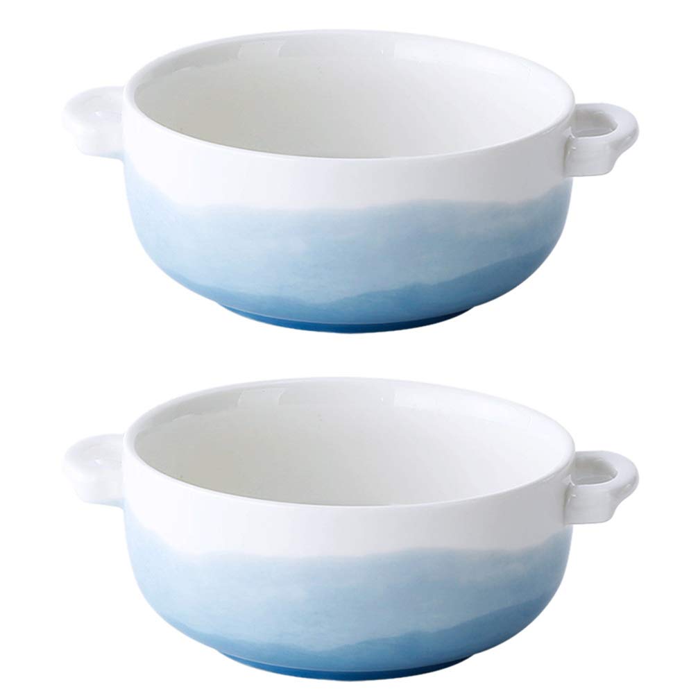 Nonstick Ceramic Ramekins 2-Piece Set - Oven-Safe Baking Bowls for Creme Brulee, Custard, Pudding, Flan & Lava Cakes | Perfect for Desserts, Appetizers, Salads & Snacks | Microwave & Dishwasher Safe Bakeware