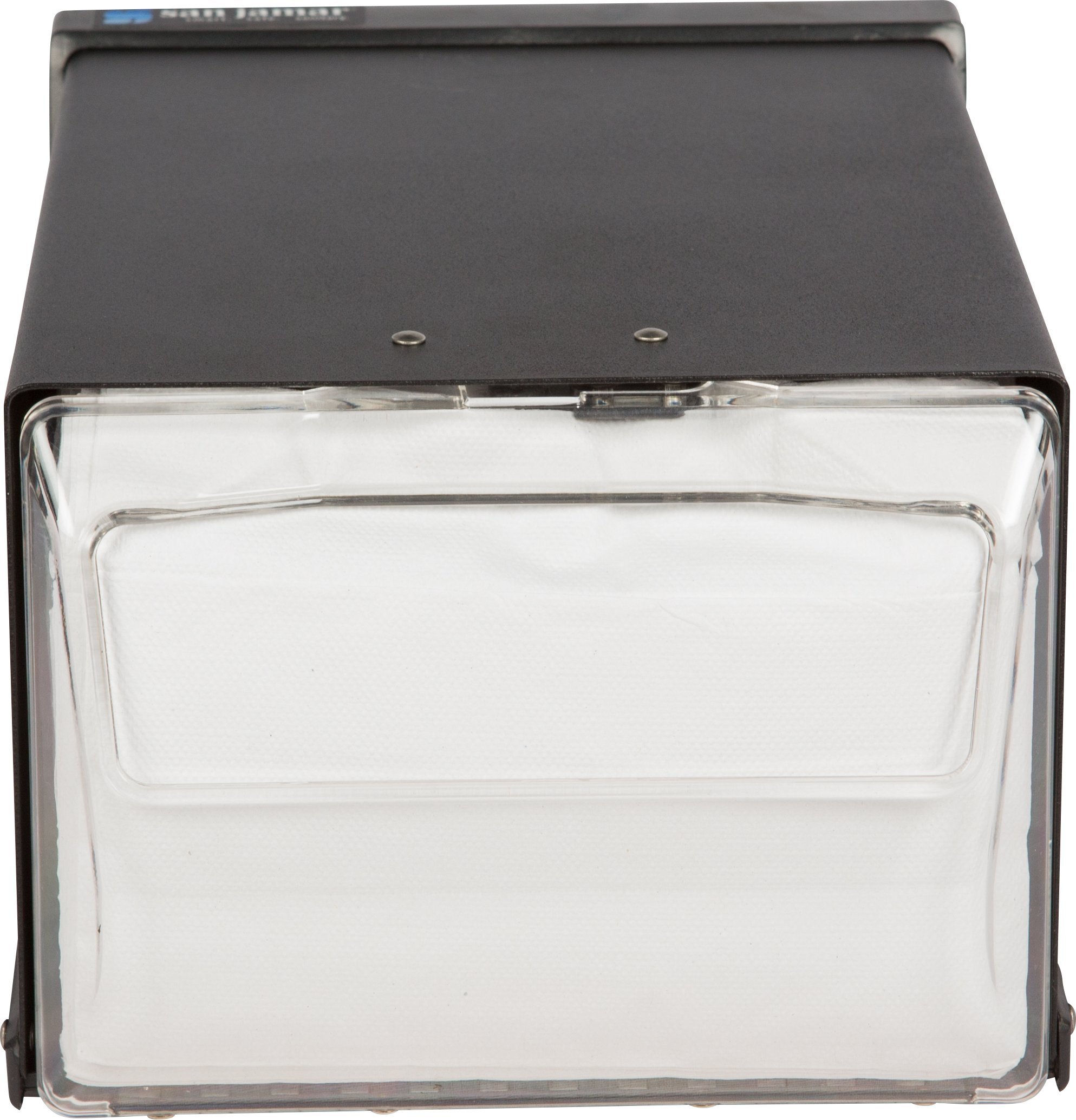 San Jamar H3001 Clear/Black Countertop Fullfold Napkin Dispenser - 300 Napkin Capacity, 7-5/8