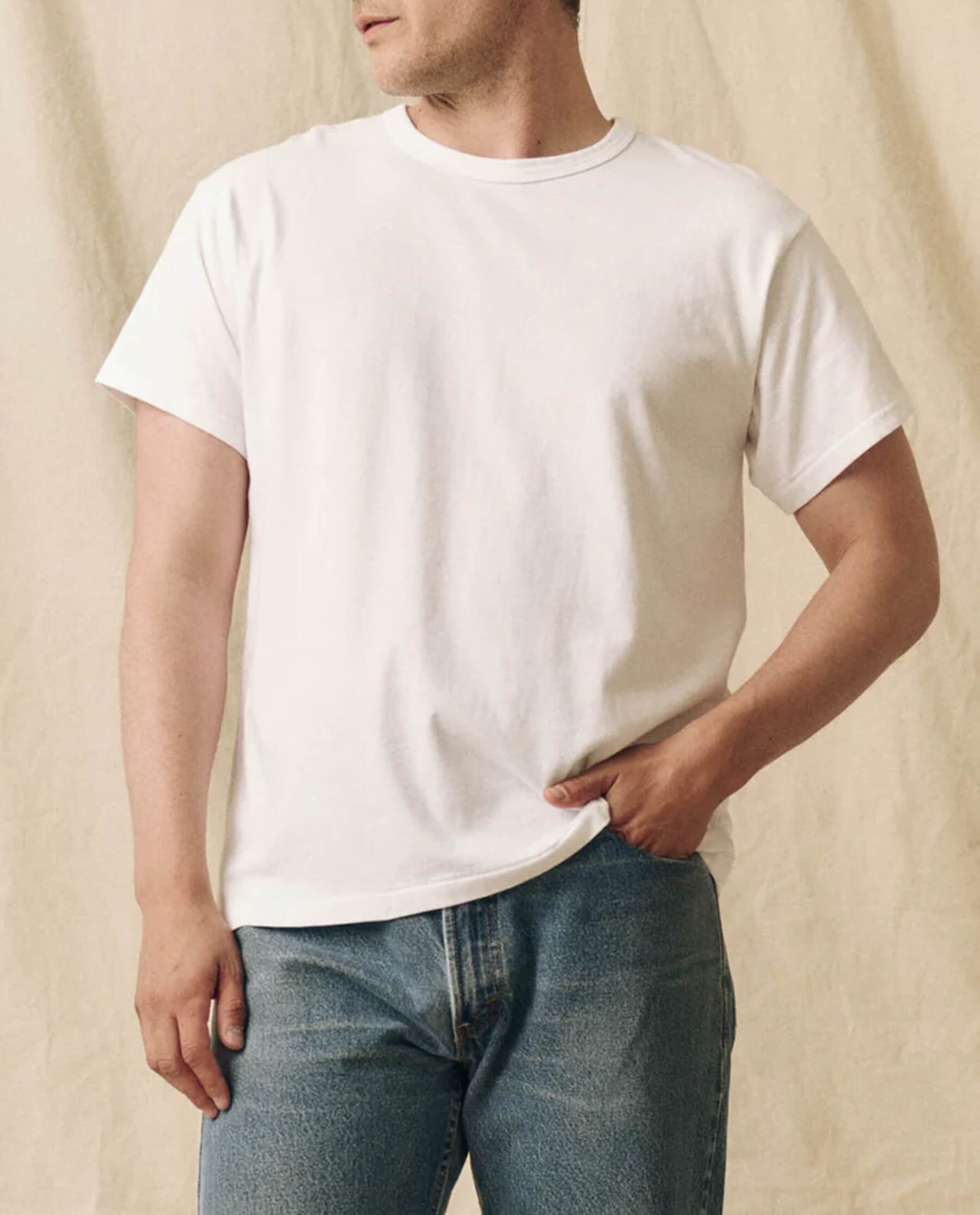Men's Pure Knits Boxy Crew Neck T-Shirt - True White | Soft Cotton Casual Tee for Everyday Wear & Street Style Outfits