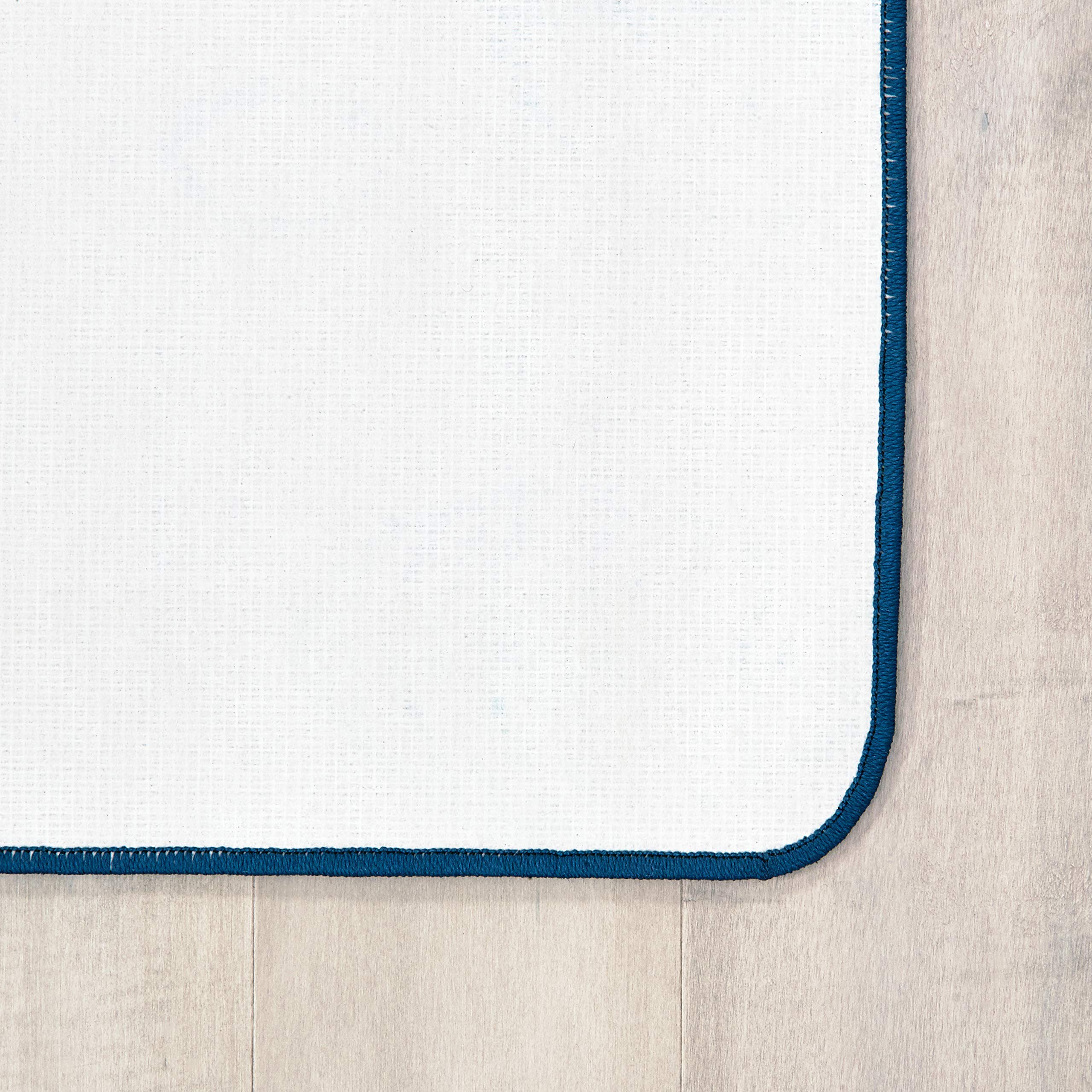 Honeycomb Pattern Kids Room Rug - 6x9 Feet Soft Blue Carpet for Children & Teens - Non-Slip Nursery, Playroom, Bedroom Floor Mat | Safe & Durable Decor