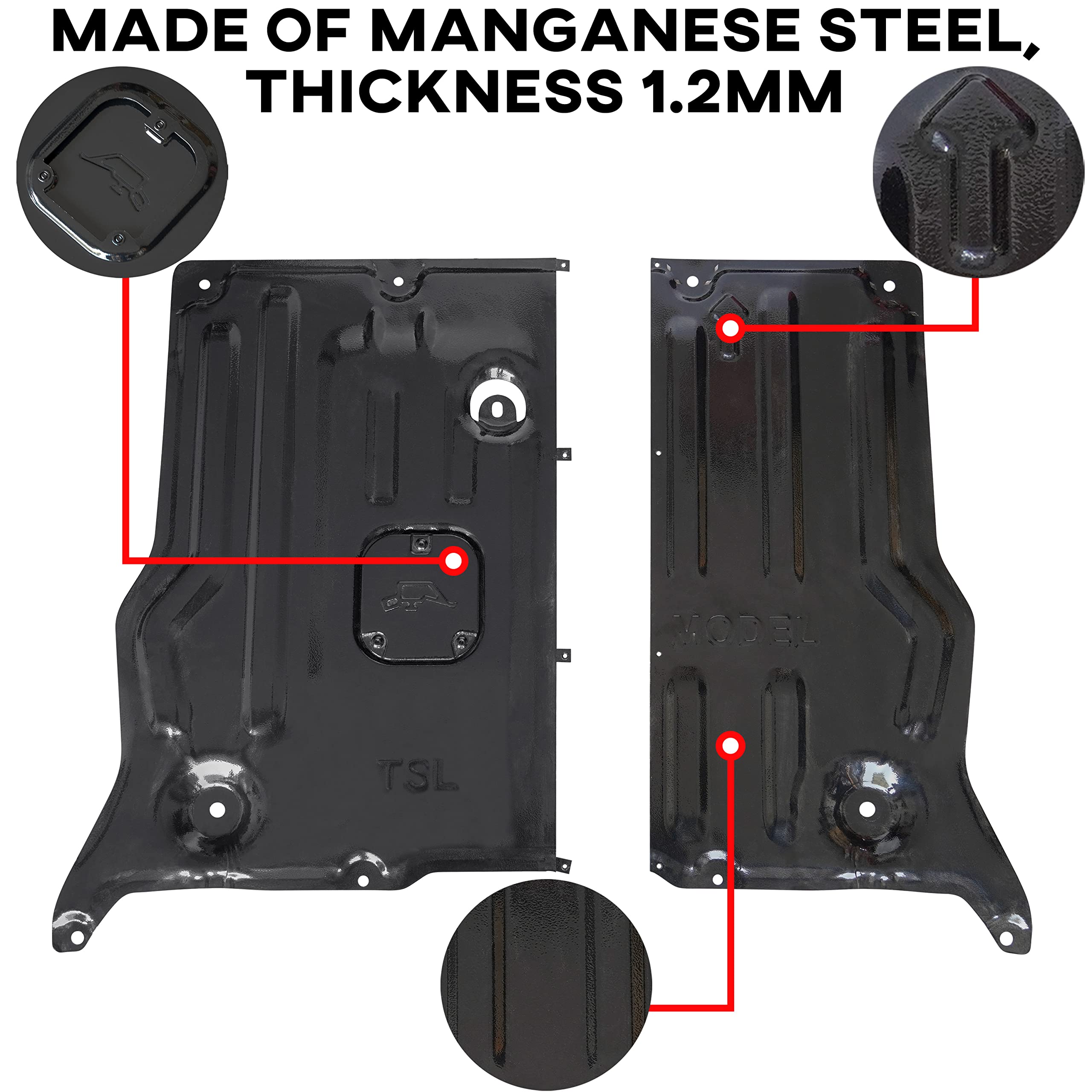 KEWISAUTO Front Skid Plate for Tesla Model 3 & Model Y (2017-2024) - Heavy Duty Underbody Engine Guard, Splash Shield & Chassis Protection Plate - Perfect for Off-Roading & Winter Driving Protection