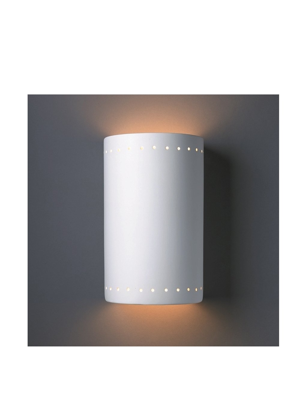 CER-1295W-BIS White Outdoor Wall Sconce with Ceramic Bisque Shades - Weatherproof Porch Lighting for Patio, Garden & Entryway