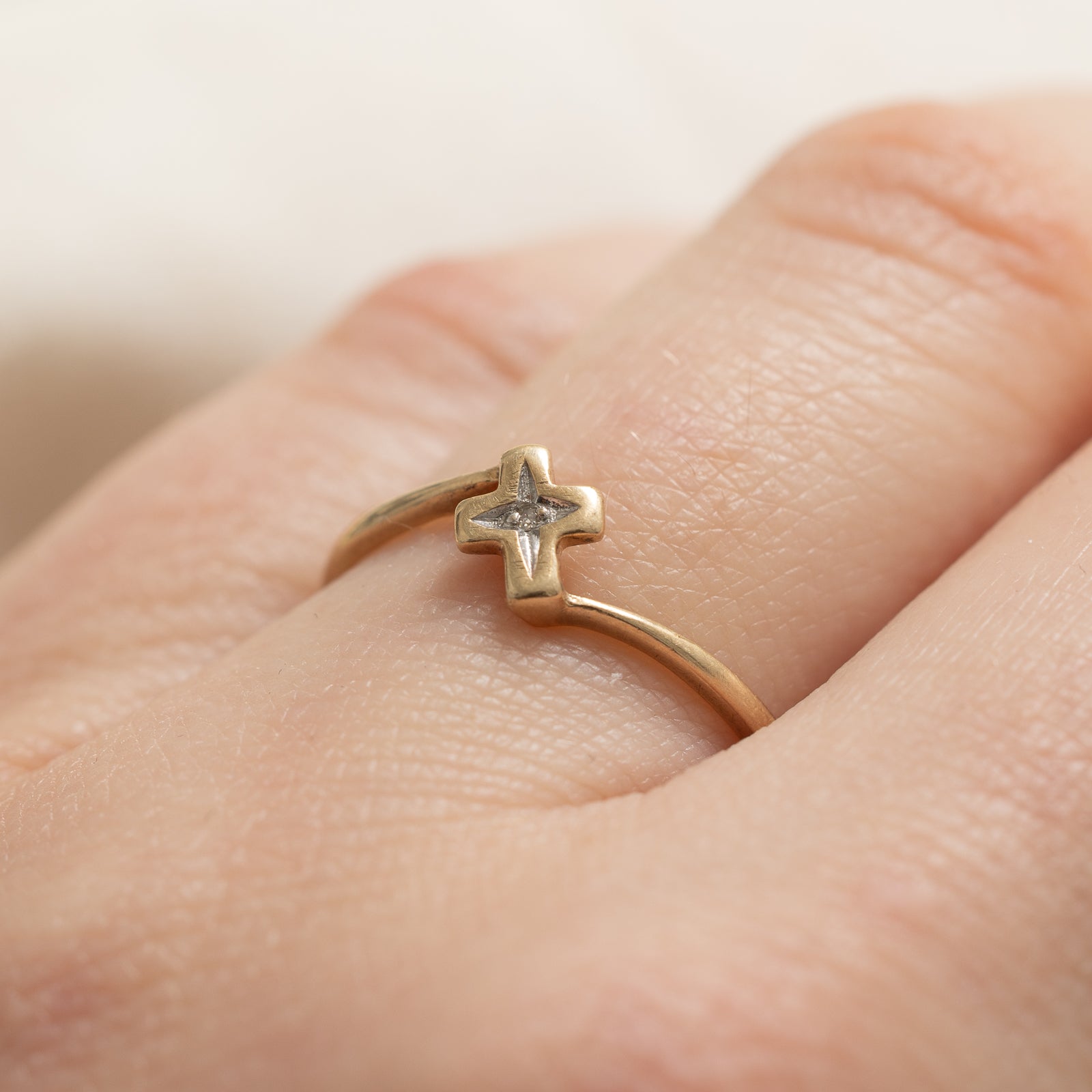 0.002ct Diamond Bypass Cross Ring - Size 6.25 - Elegant Dainty Jewelry for Women - Perfect for Everyday Wear, Gift Giving & Special Occasions