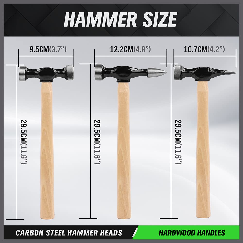 SWANLAKE 7-Piece Auto Body Repair Kit - Professional Carbon Steel Hammer Heads & Dent Puller Tools for Car Dent Removal & Paintless Dent Repair (DIY & Auto Shop Use)