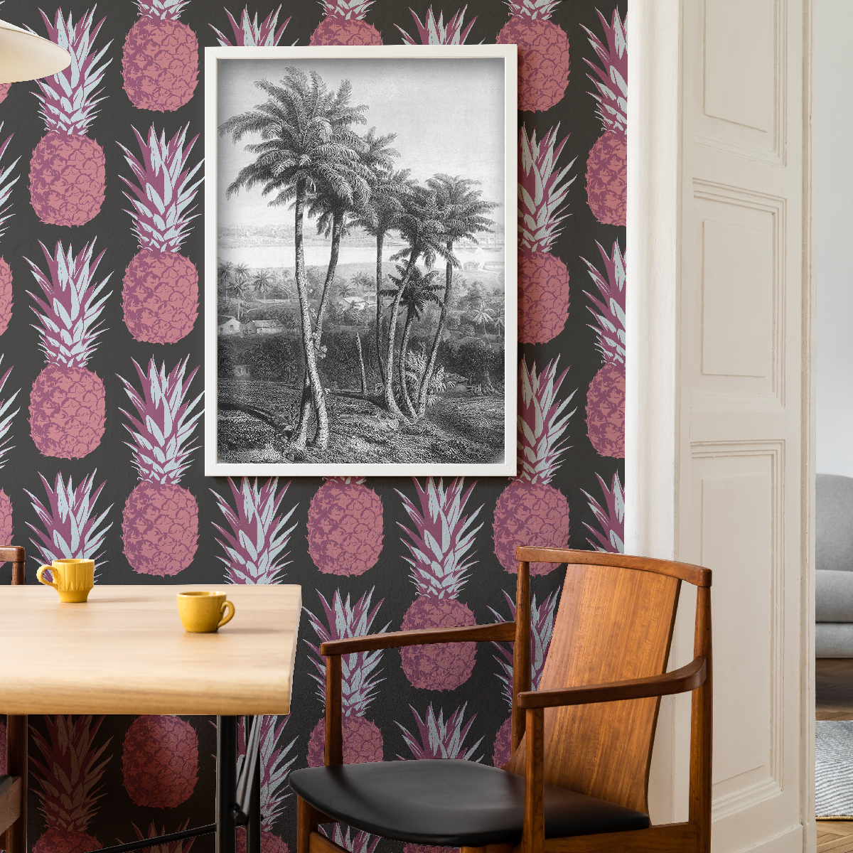 Piña Salsa Wallpaper - Tropical Pineapple & Salsa Inspired Peel and Stick Wallpaper - Perfect for Kitchen, Dining Room, and Home Decor