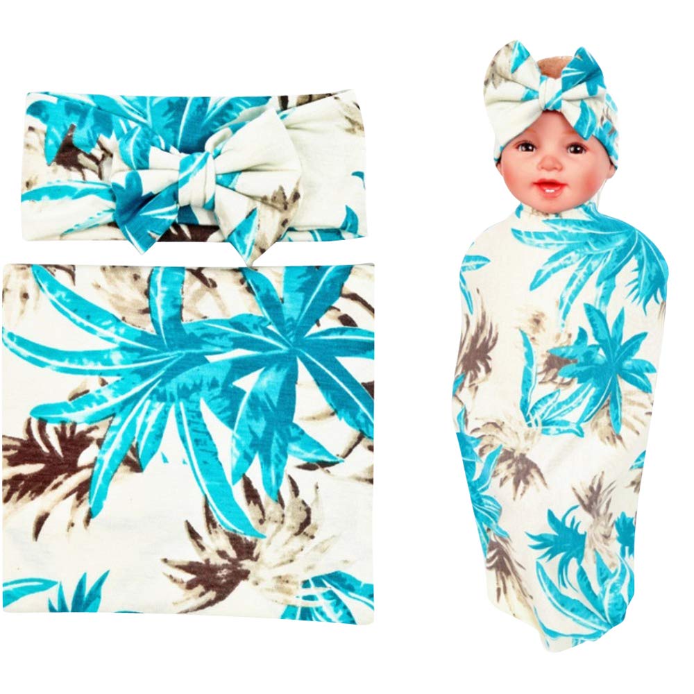 Soft Newborn Baby Receiving & Swaddling Blanket Set with Headband - Cute Unisex Swaddle Wrap for Boys & Girls - Perfect for Hospital Photos, Newborn Gifts & Nursery Essentials