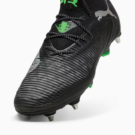 Puma Future 8 Ultimate MXSG Football Cleats - Black/Cool Gray/Fluo Green Soccer Shoes for Men | Perfect for Turf & Artificial Grass Training & Matches