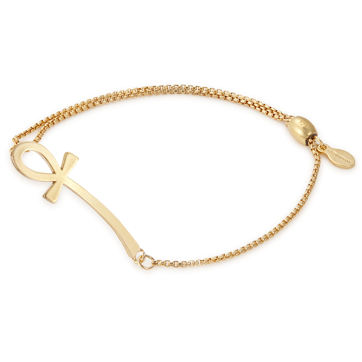Ankh Pull Chain Bracelet - Egyptian Cross Pendant Jewelry for Women & Men - Perfect for Boho, Hippie & Gothic Fashion Styles