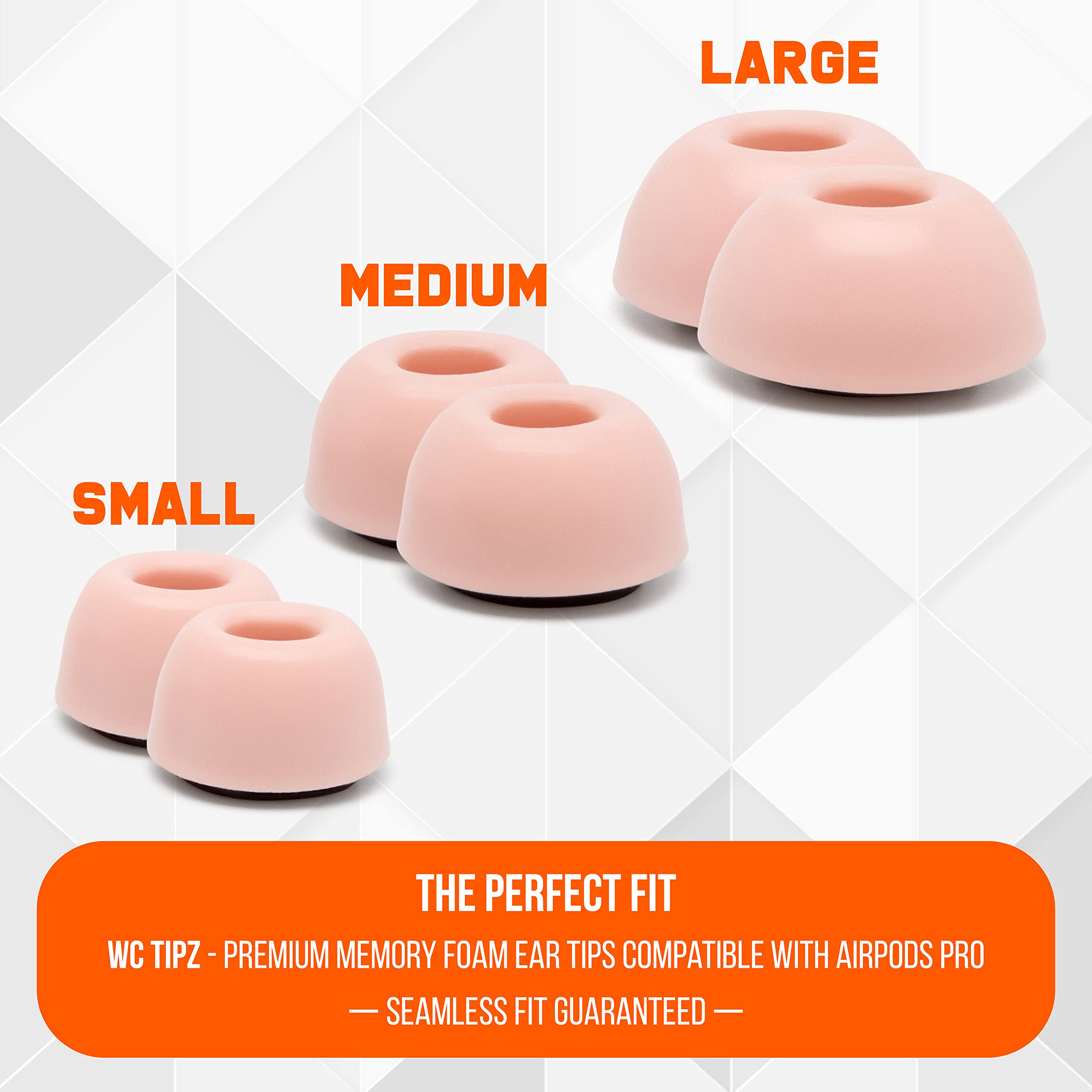 Upgraded Memory Foam Ear Tips for AirPods Pro - Enhanced Comfort & Noise Isolation | Perfect Fit for Charging Case | Soft Pink | Ideal for Workouts, Travel & Daily Use by Wicked Cushions
