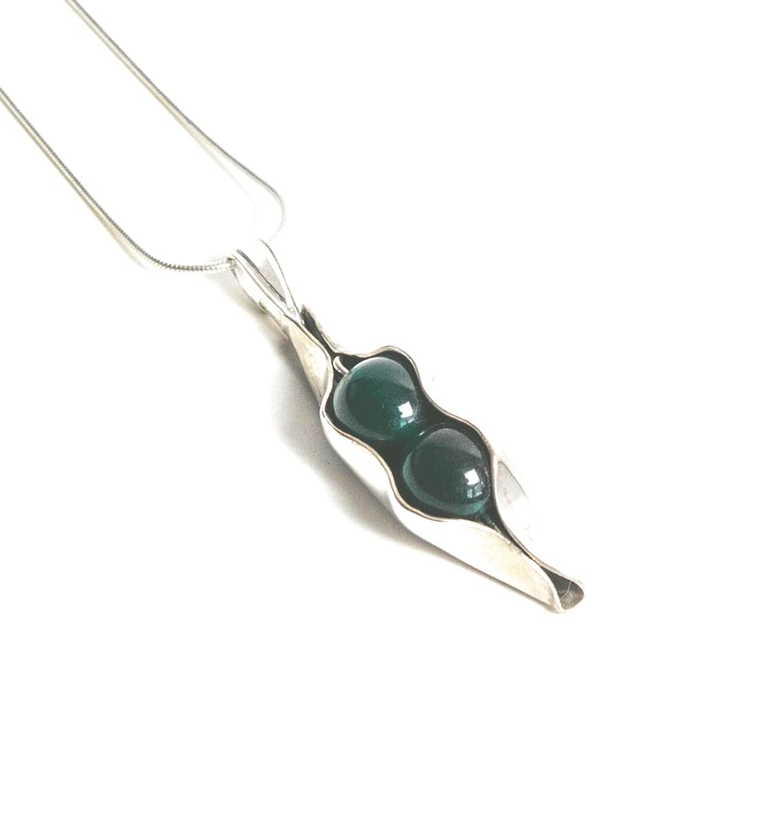 35th Wedding Anniversary Gift for Wife - Two Peas in a Pod Jade Necklace with Dark Green Gemstones | Romantic Couple Jewelry for Anniversary Celebrations & Special Occasions