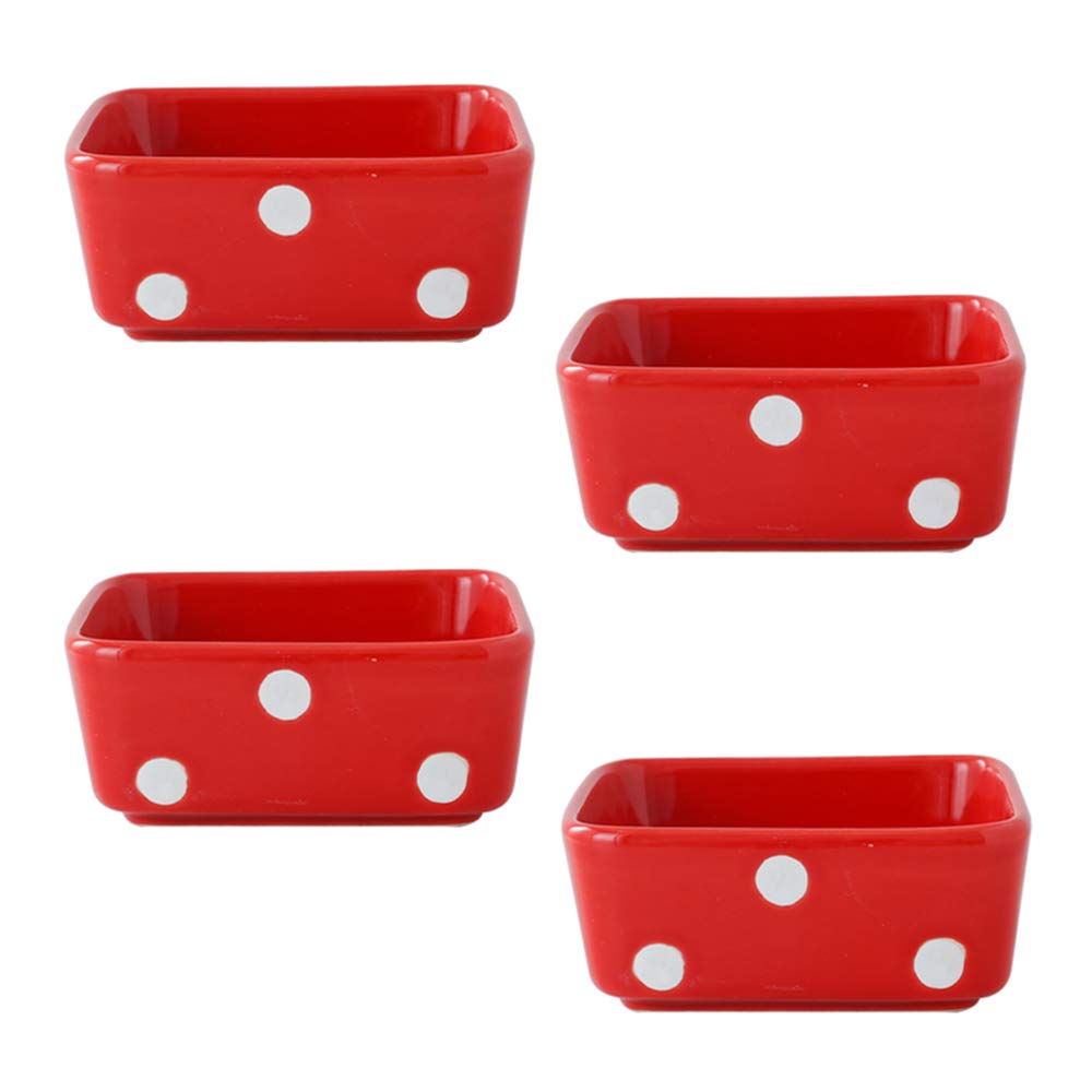 Elegant Colias Wing Dots Porcelain Ramekin Bowls - 4 Piece Set for Soufflé, Crème Brûlée & Baking | Perfect for Desserts, Appetizers & Home Kitchen Use