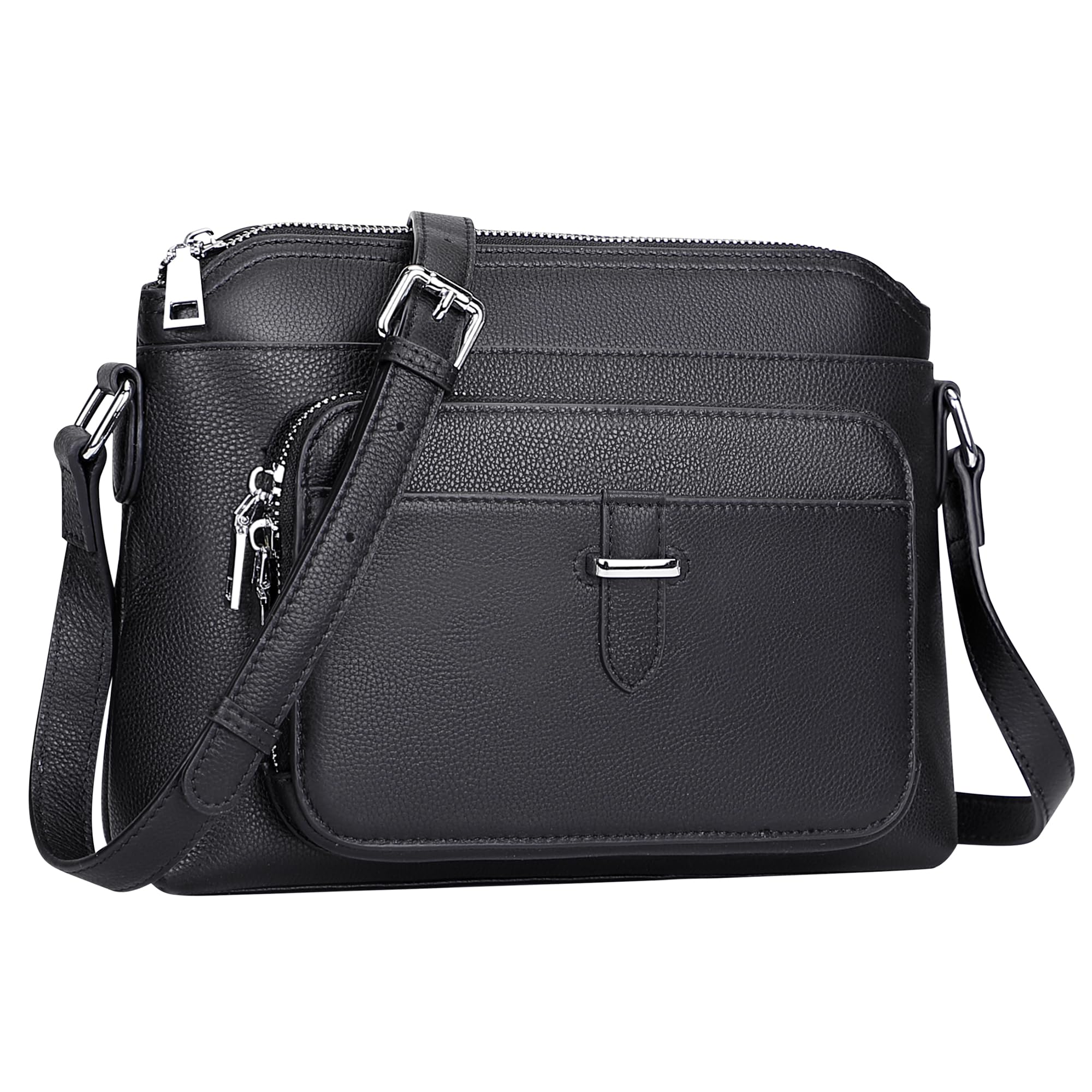 Genuine Leather Crossbody Bags for Women - Small Ladies Handbags & Purses with Card Slots - Stylish & Functional Everyday Carry for Work, Travel & Shopping