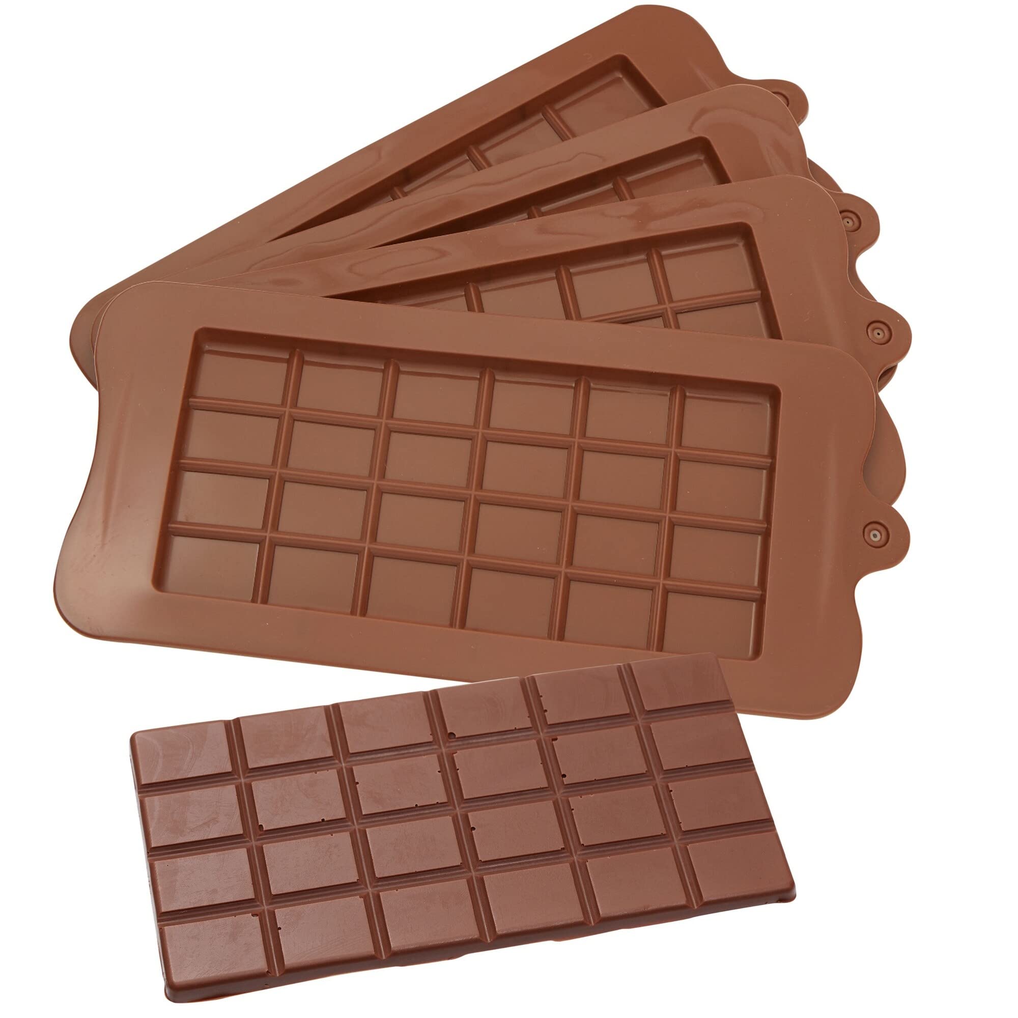 Premium Silicone Waffle Bar Chocolate Mold - 8.6 x 4 Inch Brown Rectangle Candy Making Tool for DIY Chocolate Bars, Candy Shaping, Baking Decorations - Perfect for Home Baking, Party Favors, Gift Making & Holiday Treats