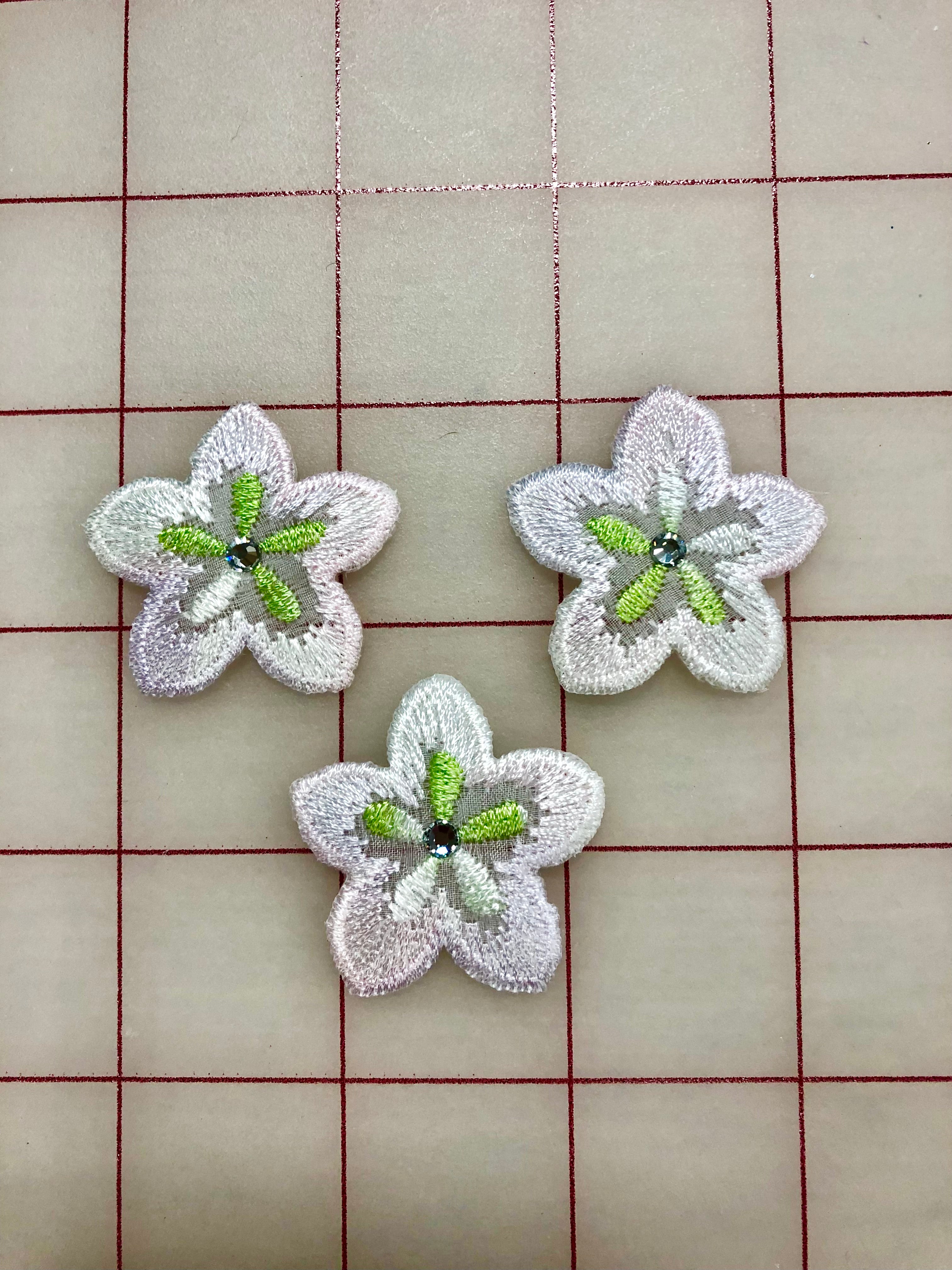 3 Pack Light Pink Applique Flower Iron-On Patches - DIY Fabric Embellishments for Clothing, Bags & Home Decor
