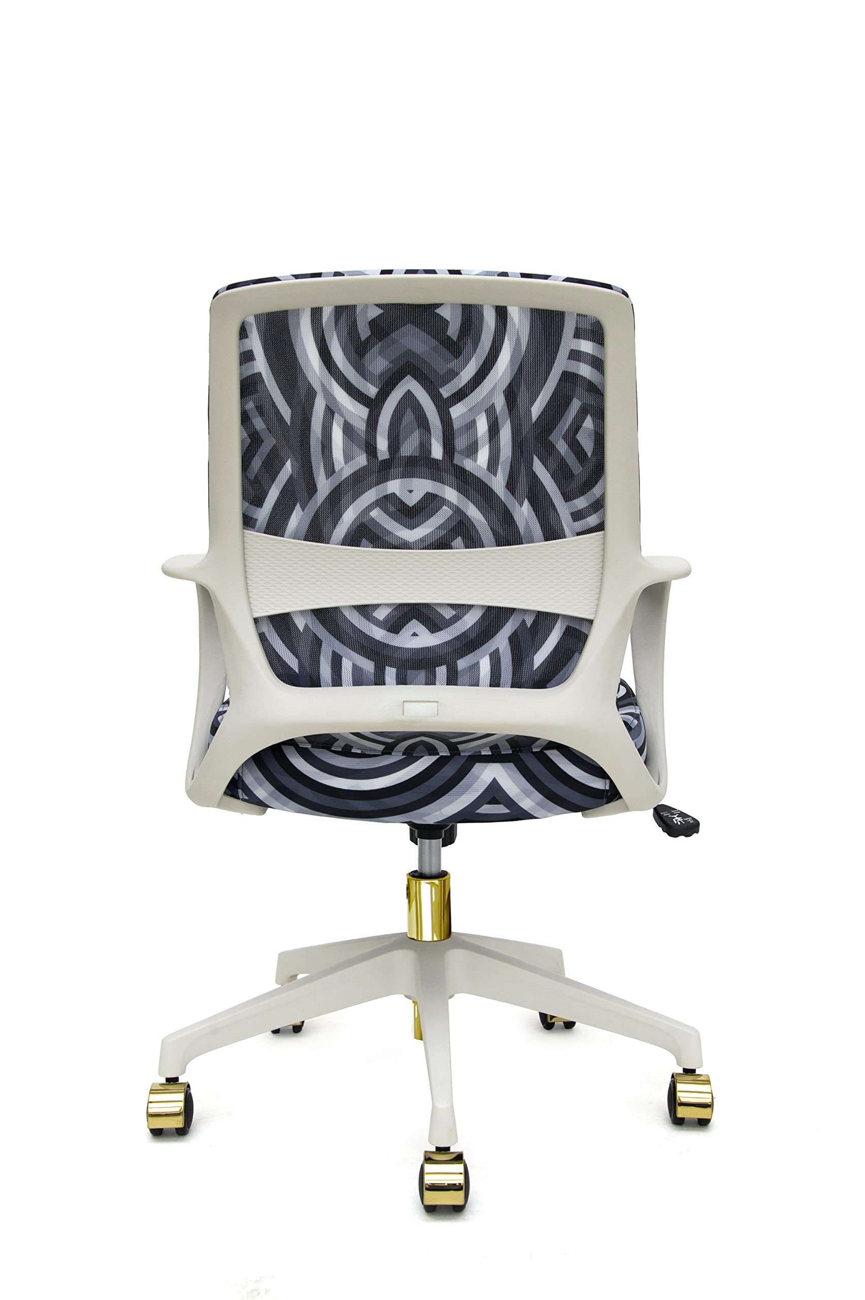 Eurotech Seating Elizabeth Sutton Collection Gramercy Echo Print Task Chair - White Frame with Gold Accents - Ergonomic Home Office Desk Chair for Work & Study - Perfect for Modern Workspaces & Home Offices