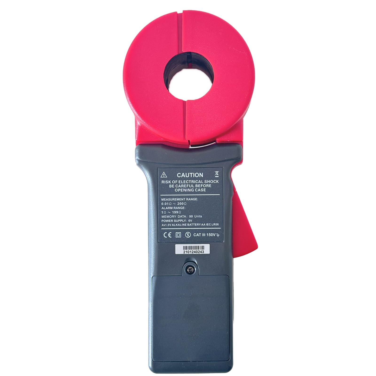 ETCR2100A+ Digital Clamp Ground Earth Resistance Tester Meter - 0.01 to 200Ω Range for Electrical Safety Testing, Industrial Maintenance & DIY Projects