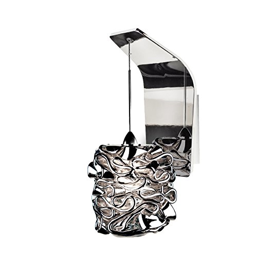 WAC Lighting WS72LED-G544SL/CH Modern LED Pendant Light & Wall Sconce Set with Glass Shade, Silver Chrome Finish - Perfect for Dining Room, Bedroom, or Hallway Lighting