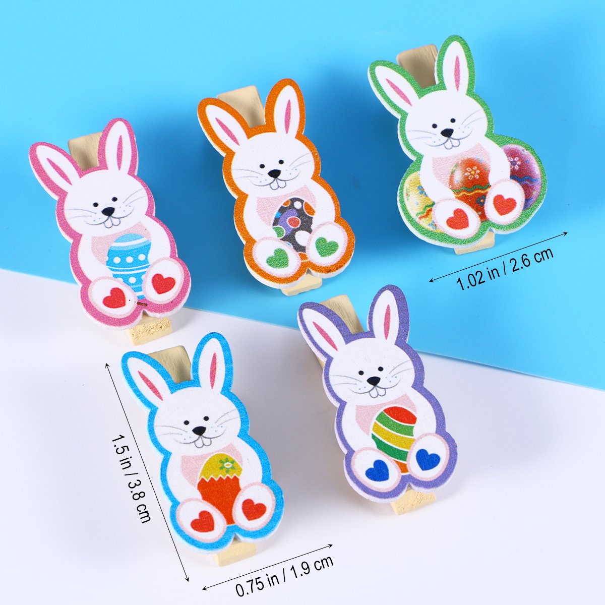 KESYOO 10pcs Easter Photo Clips - Cute Cartoon Wooden Pegs for Photos, Rabbit-Shaped Picture Hangers - Perfect for Easter Decor, Scrapbooking & DIY Crafts